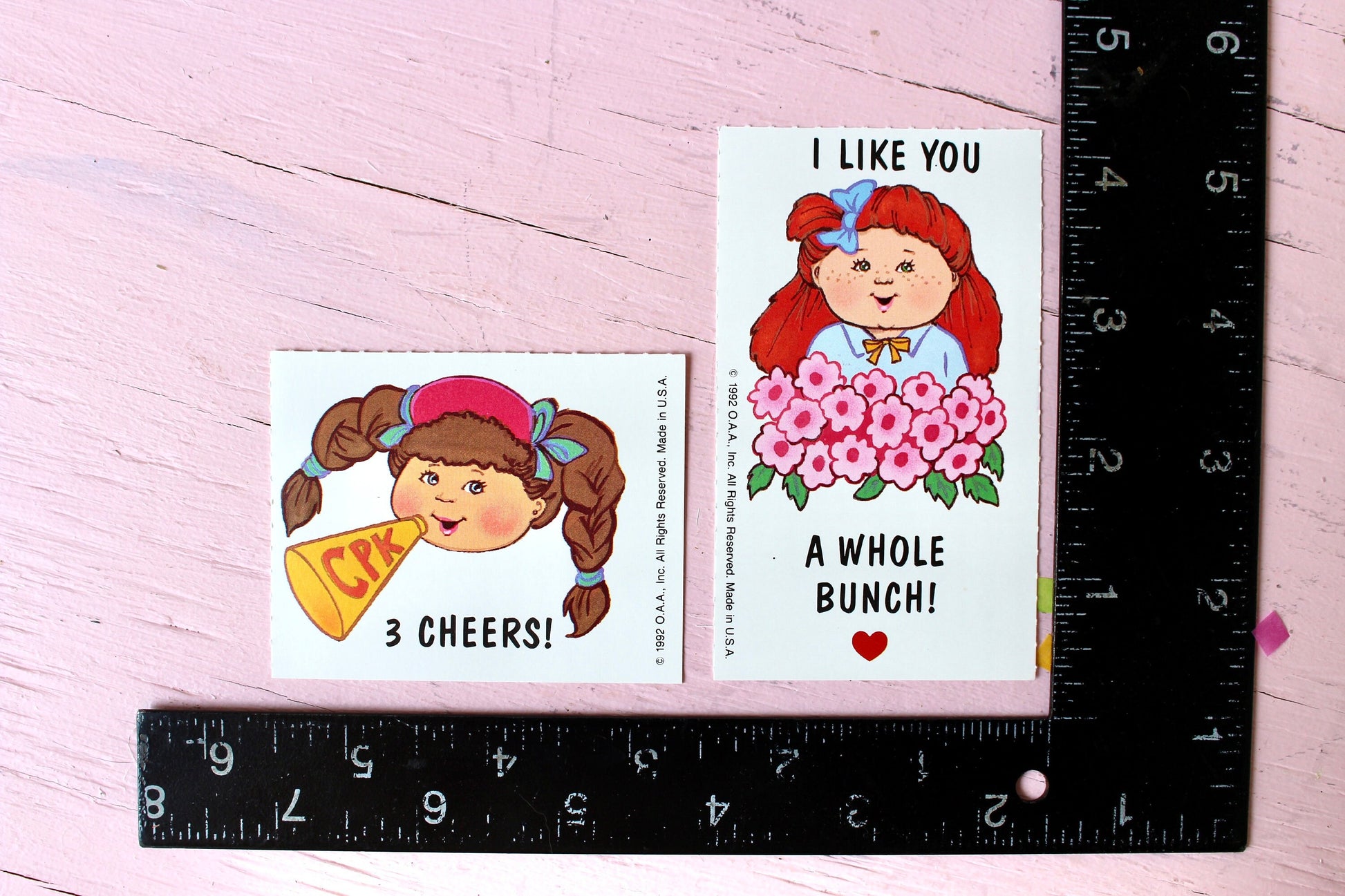 Cabbage Patch Kids Valentines Cards with Envelopes Set of 5, Vintage CPK Greeting Cards for Crafts Happy Mail Junk Journals