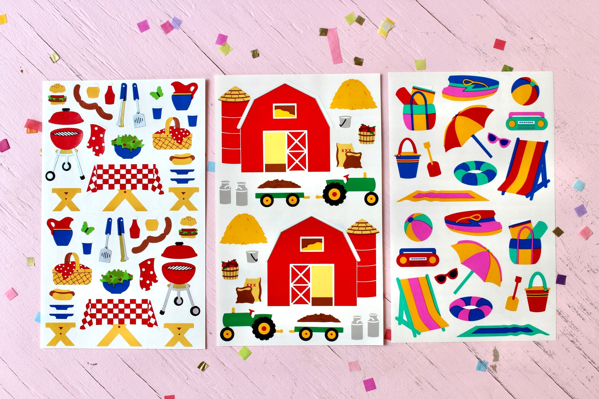 Vintage Mrs Grossman Stickers Sheet Set, Picnic Farm Beach Grossman Stickers, 90s Retro Planner Stickers, Scrapbook Junk Journal Supplies