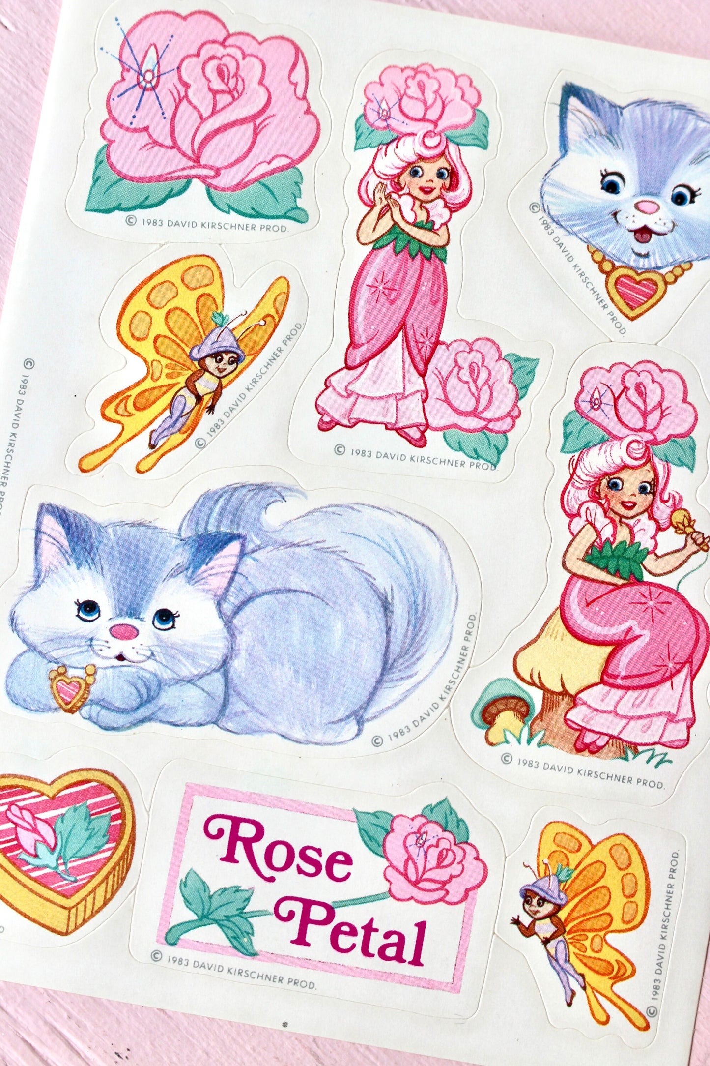 Rose Petal Place Stickers, 80s Kids Retro Planner Stickers, Rose Flower Stickers, Scrapbook and Junk Journal Supplies