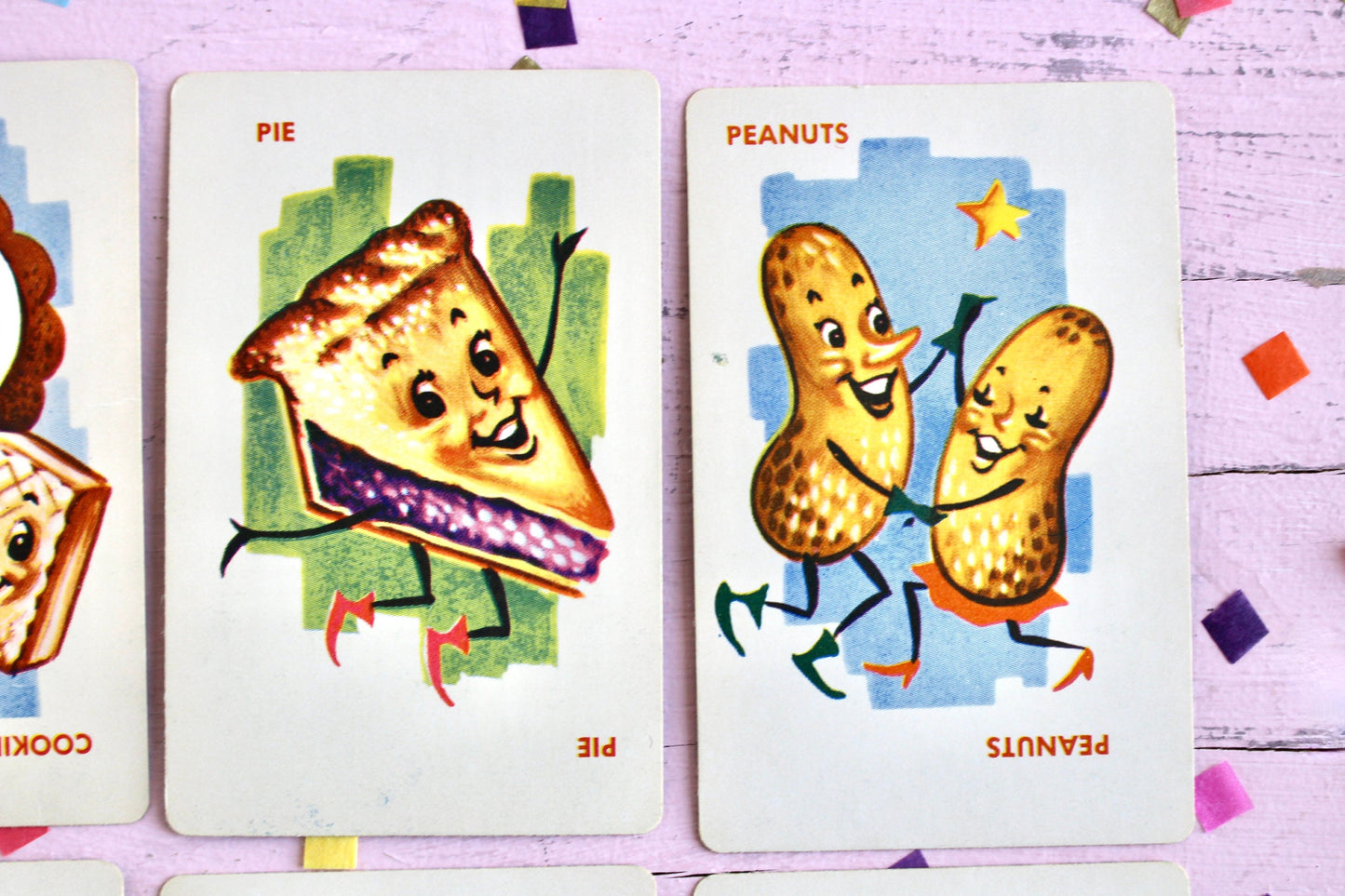 Candy Dandy Playing Cards Set of 8, Retro Candy Cards, 50s 60s Kitschy Candy Junk Journal Ephemera