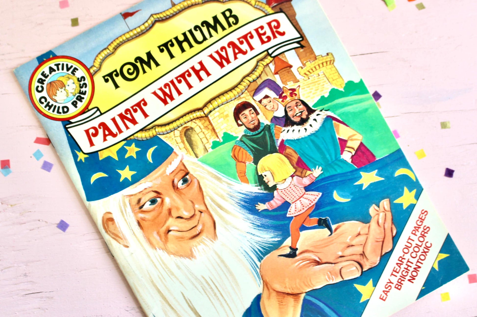 Tom Thumb Paint with Water Activity Book, Unused, 80s Vintage Fairytale Thumbilina Coloring Activity Book