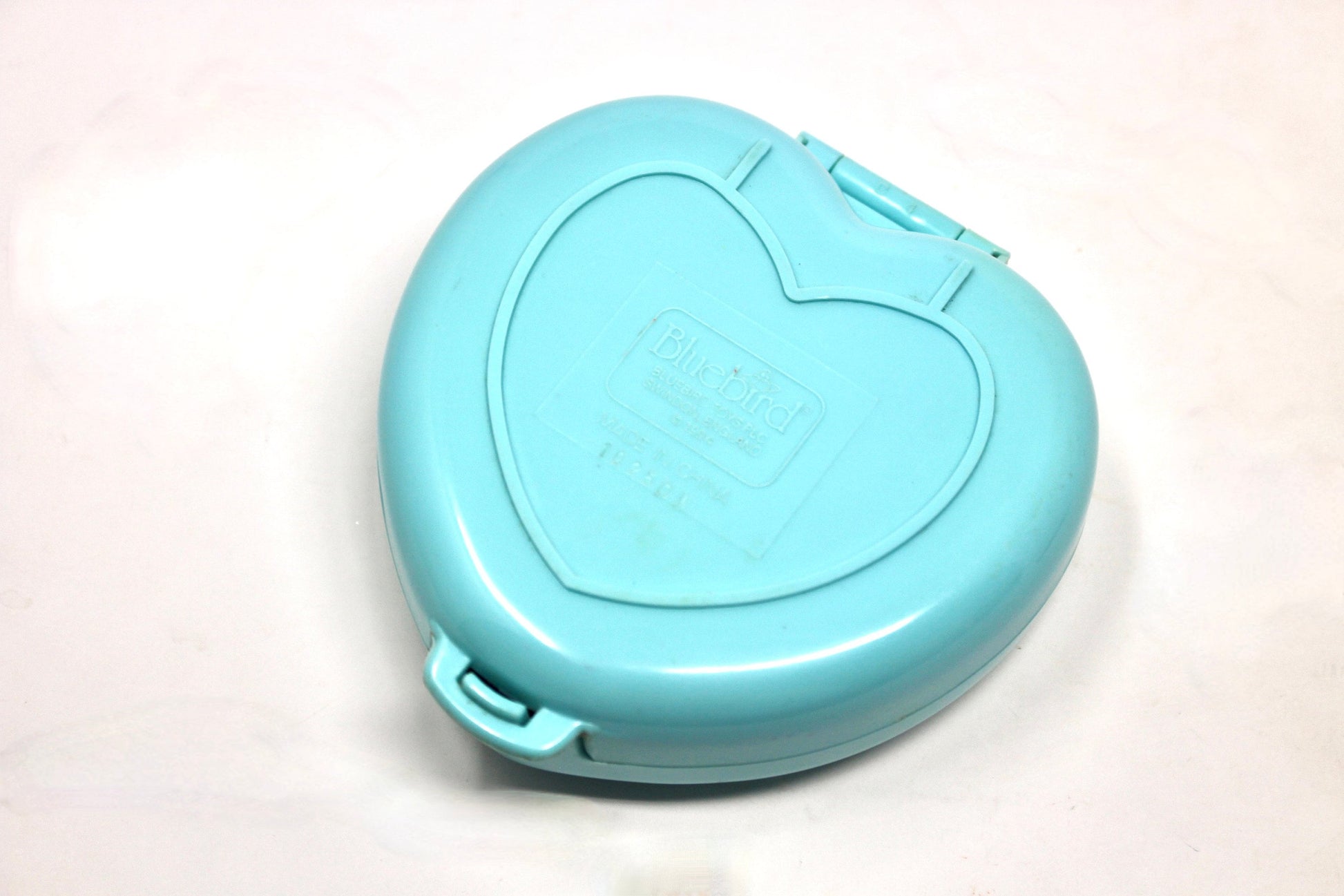 Polly Pocket Babytime Fun Teal Quilted Heart Compact Set, Vintage Baby Nursery Miniature Polly Toys, 90s Bluebird Babysitting Collection