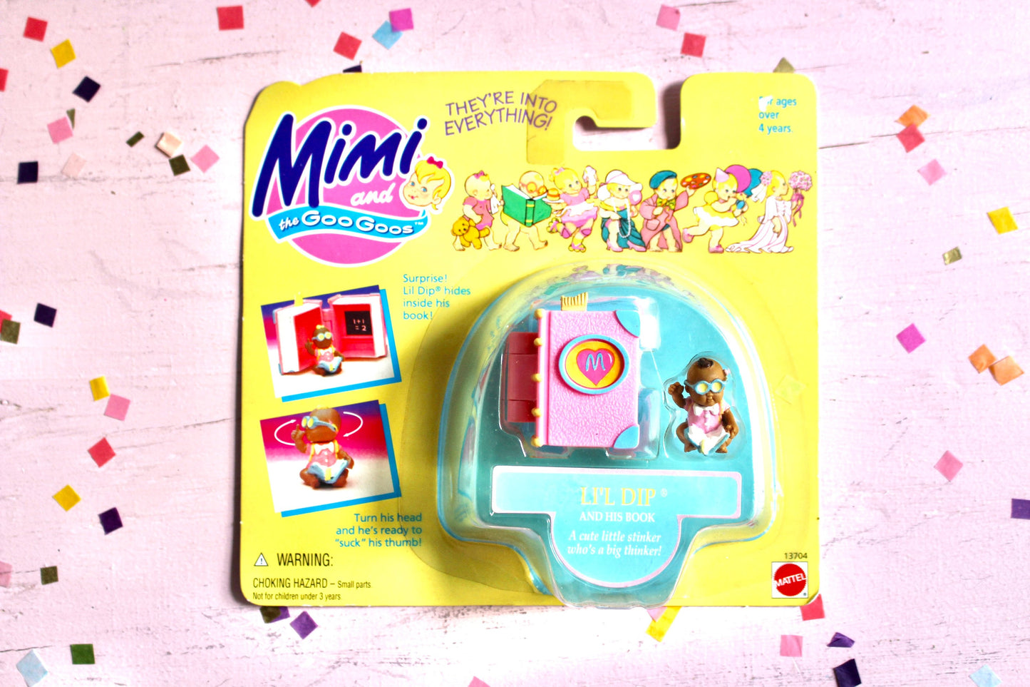 Mimi and the Goo Goos Toy, Lil Dip and His Book, NIP Mimi GooGoos Miniature Toy in Original Packaging, AA Mimi Goo Goos Figure