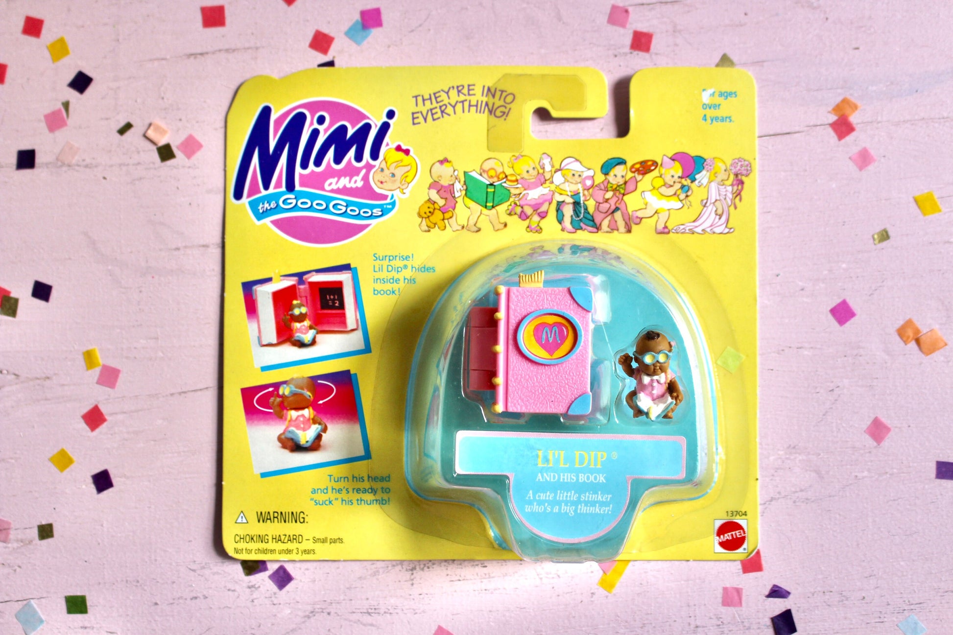 Mimi and the Goo Goos Toy, Lil Dip and His Book, NIP Mimi GooGoos Miniature Toy in Original Packaging, AA Mimi Goo Goos Figure