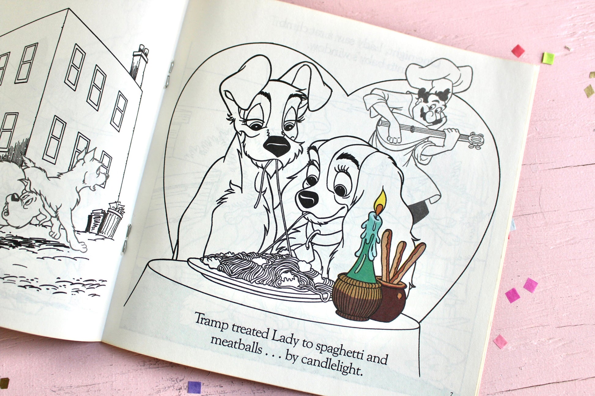 Lady and the Tramp Books Set of 2, McDonalds Sticker Activity Book, Vintage Golden Book, Vintage 80s Disney Cartoon Kids Books