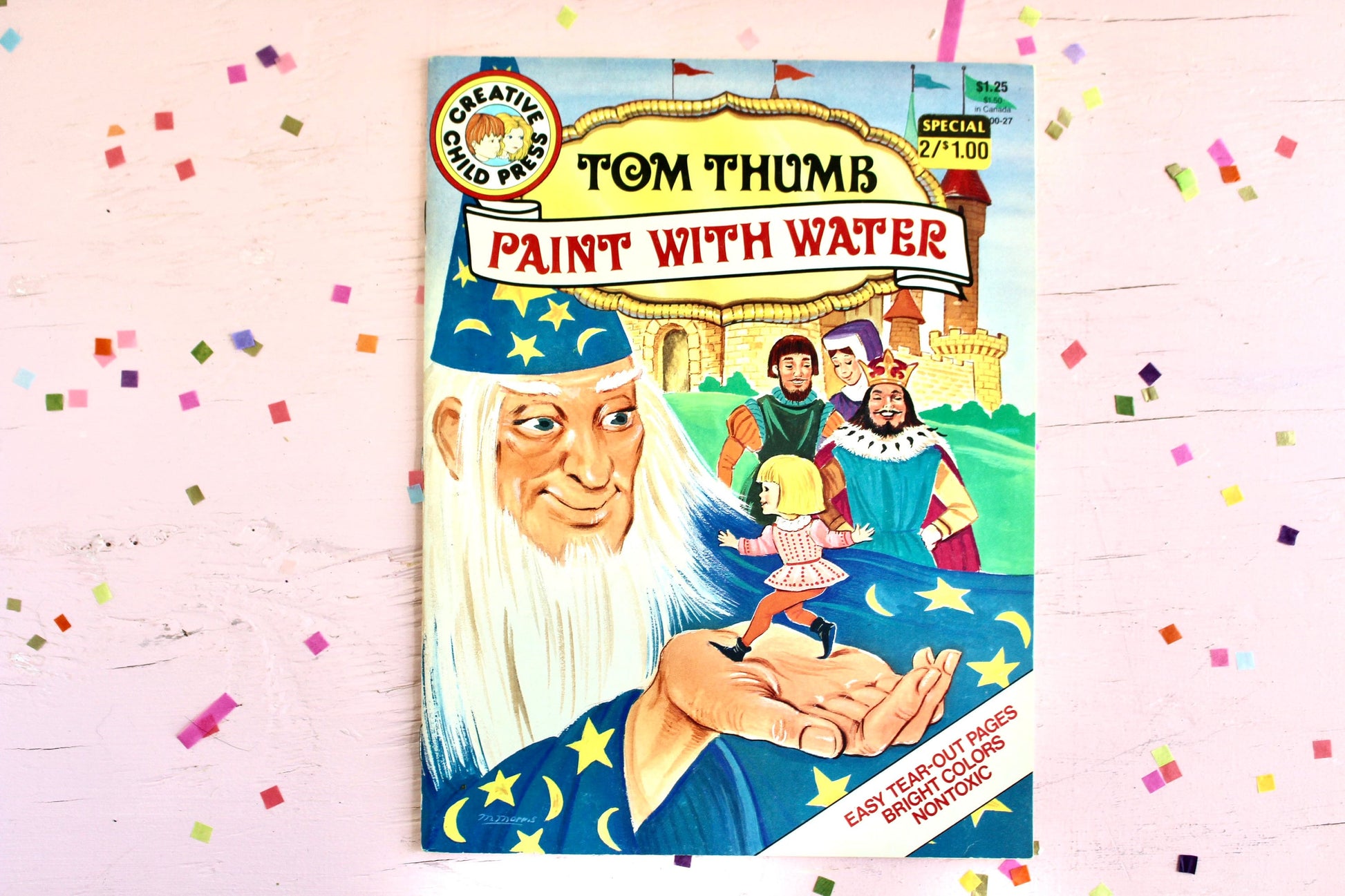 Tom Thumb Paint with Water Activity Book, Unused, 80s Vintage Fairytale Thumbilina Coloring Activity Book