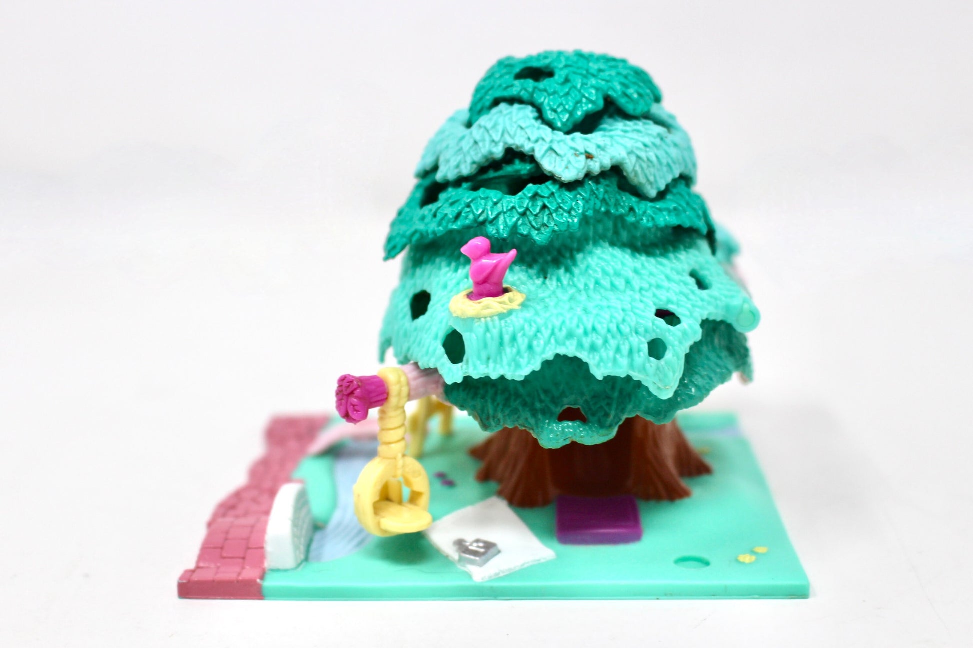 Pollyville Treehouse Polly Pocket Complete Compact Set, Vintage Miniature Polly Figure Toys, 90s Bluebird Polly Pocket Tree House Toy