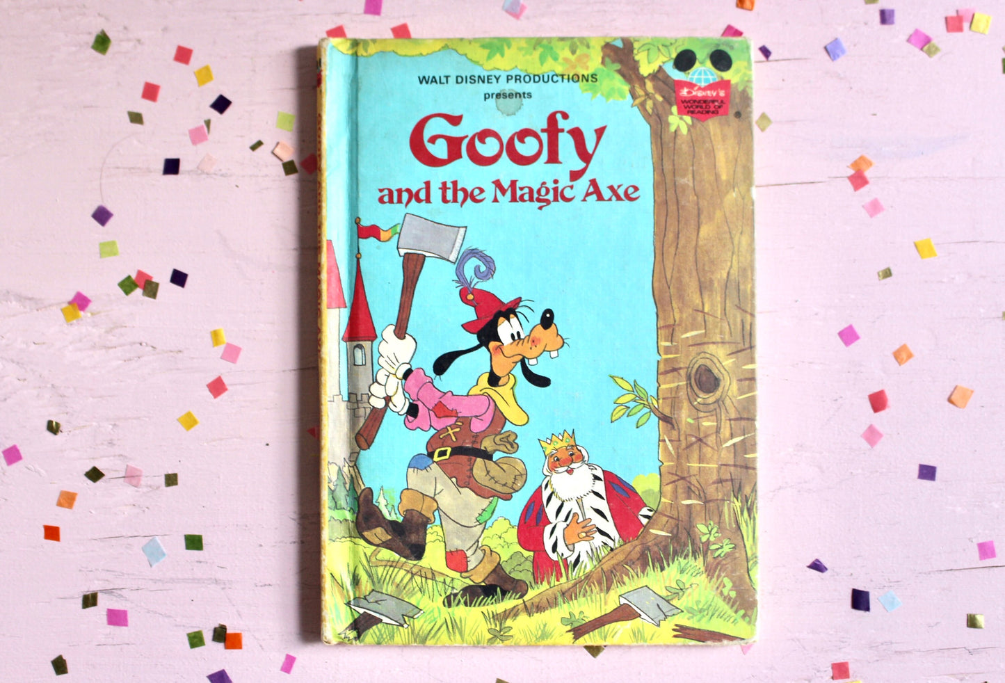 Goofy and the Magic Axe Kids Book, Vintage 80s Walt Disney Kids Hardcover Reading Book, 80s Goofy Disney Kids Book