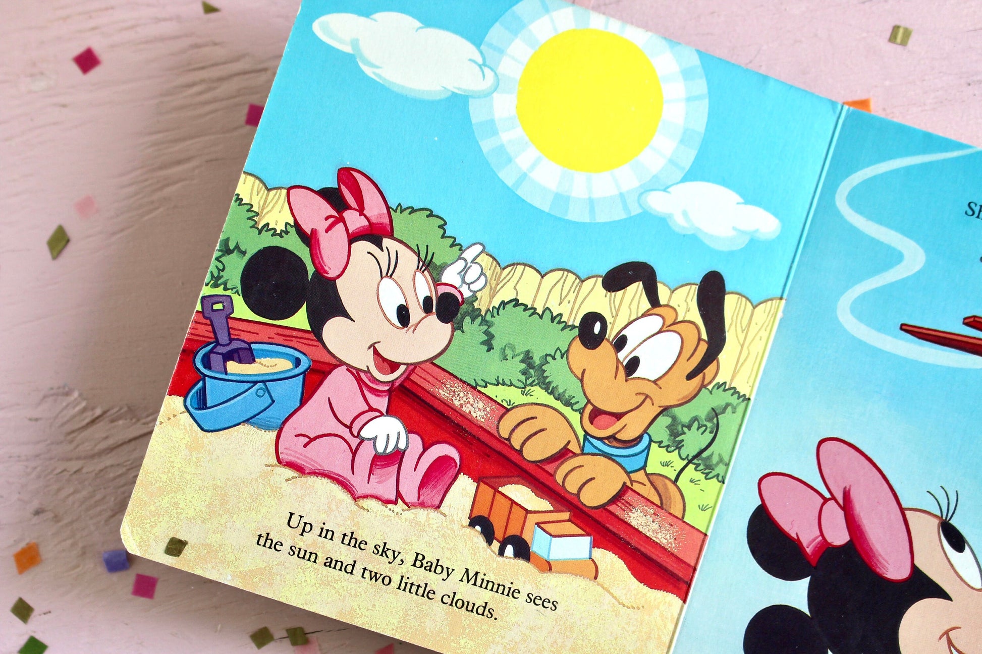 Disney Babies Hardcover Kids Book, What's Up High?, Vintage 80s Early Learning Kids Book, Board Book for Toddlers