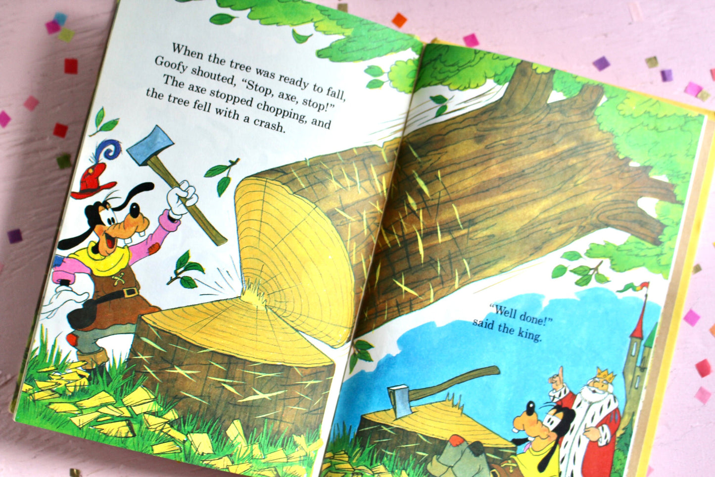 Goofy and the Magic Axe Kids Book, Vintage 80s Walt Disney Kids Hardcover Reading Book, 80s Goofy Disney Kids Book