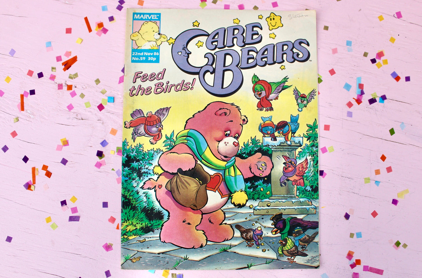 UK Care Bear Comic Book, 80s Vintage Care Bear Magazine, Marvel Christmas Winter Care Bear Comic