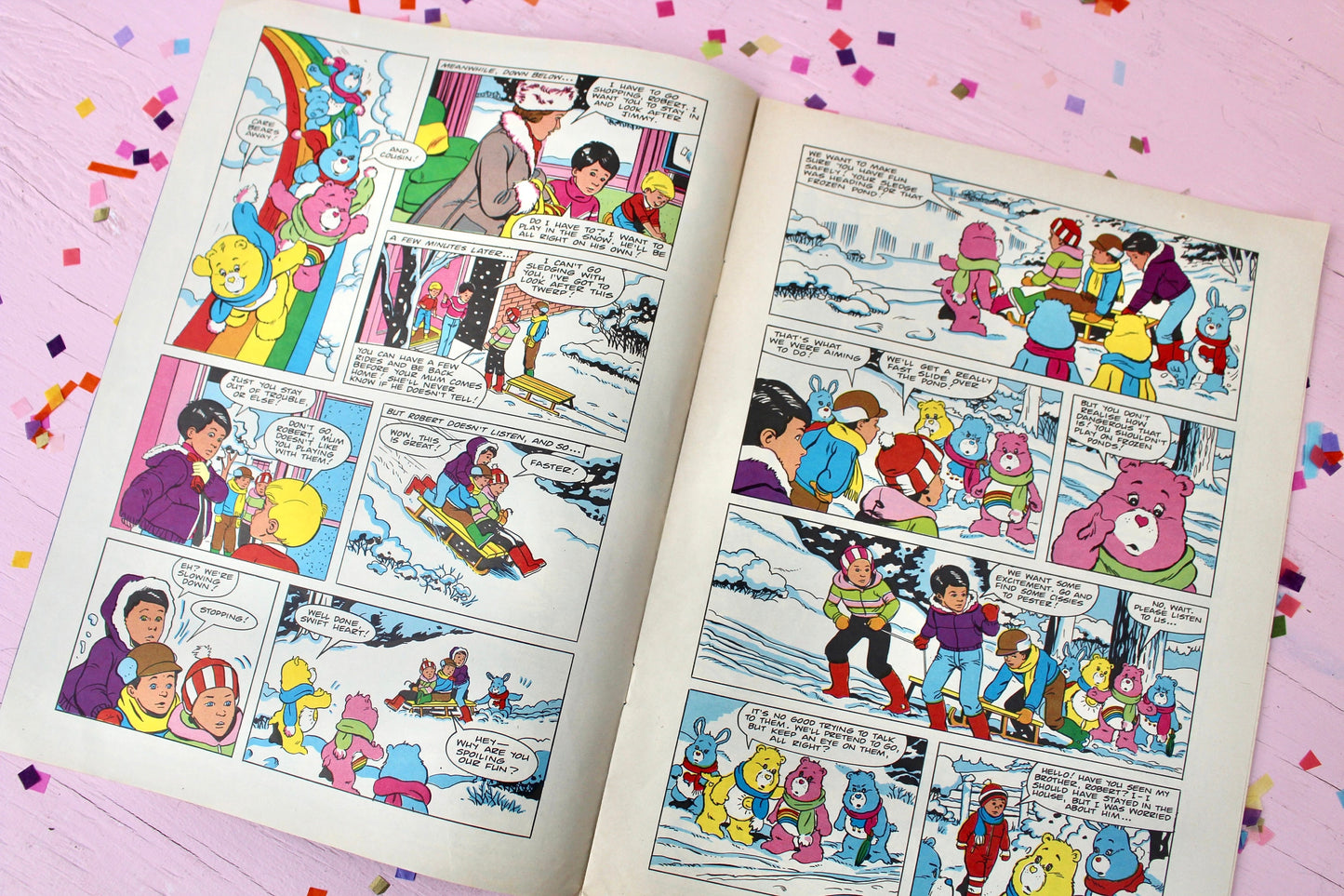 UK Care Bear Comic Book, 80s Vintage Care Bear Magazine, Marvel Christmas Winter Care Bear Comic