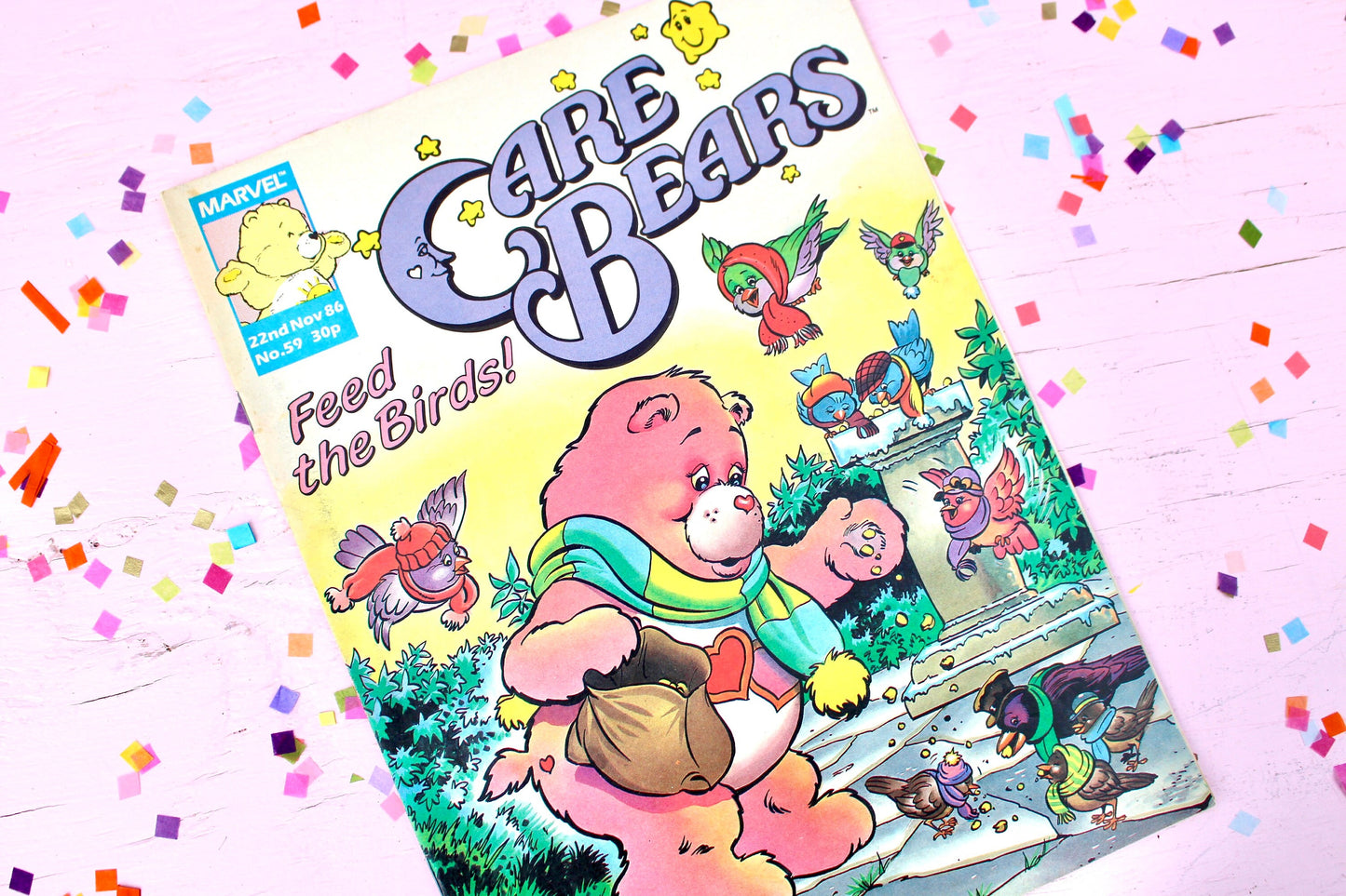 UK Care Bear Comic Book, 80s Vintage Care Bear Magazine, Marvel Christmas Winter Care Bear Comic