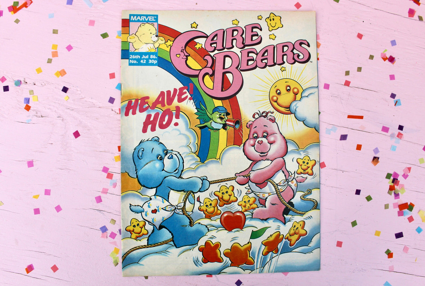 UK Care Bear Comic Book, 80s Vintage Care Bear Magazine, Marvel Care Bear Comic, Baby Hugs Tugs Care Bear Ads Games Toys