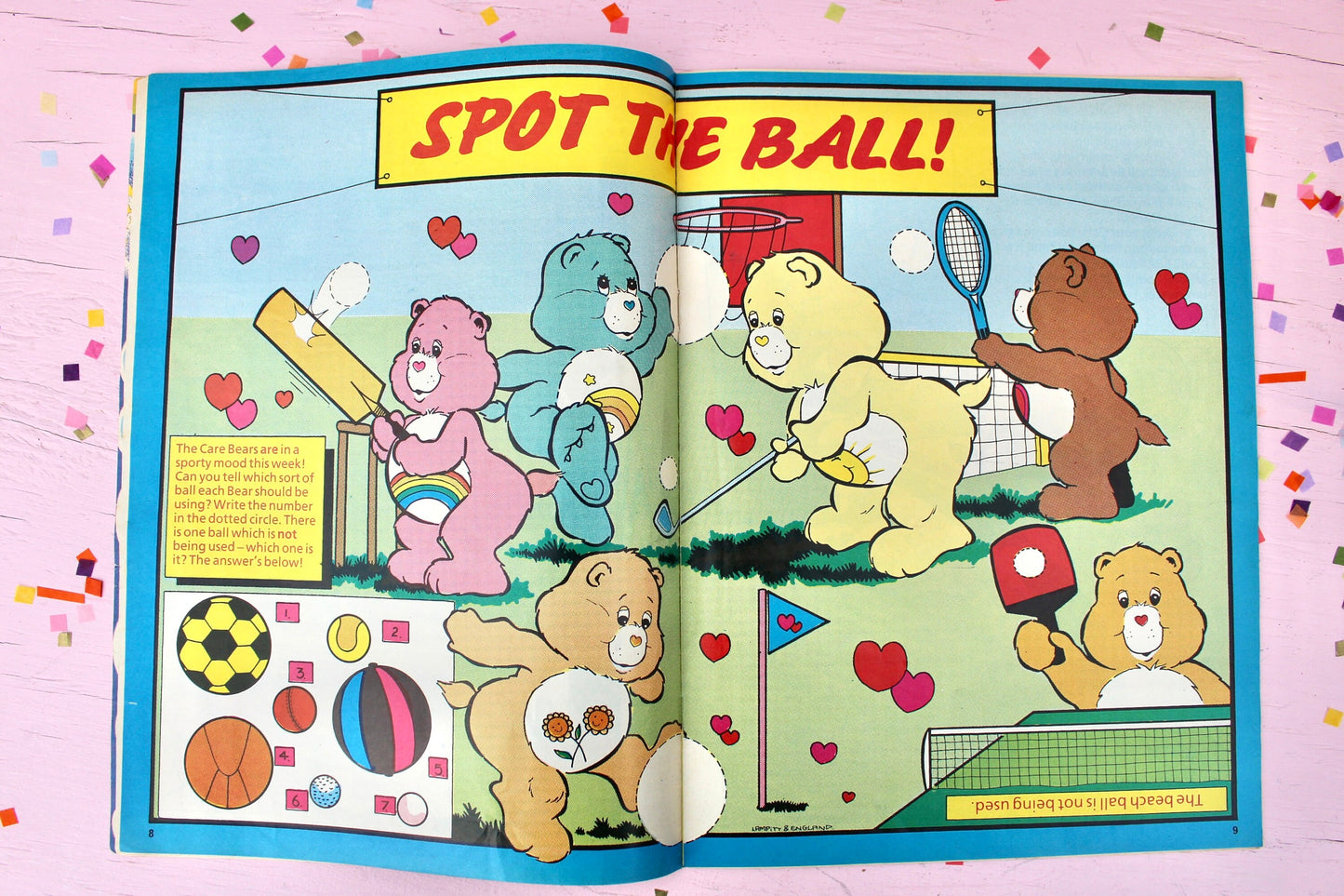 UK Care Bear Comic Book, 80s Vintage Care Bear Magazine, Marvel Care Bear Comic, Baby Hugs Tugs Care Bear Ads Games Toys