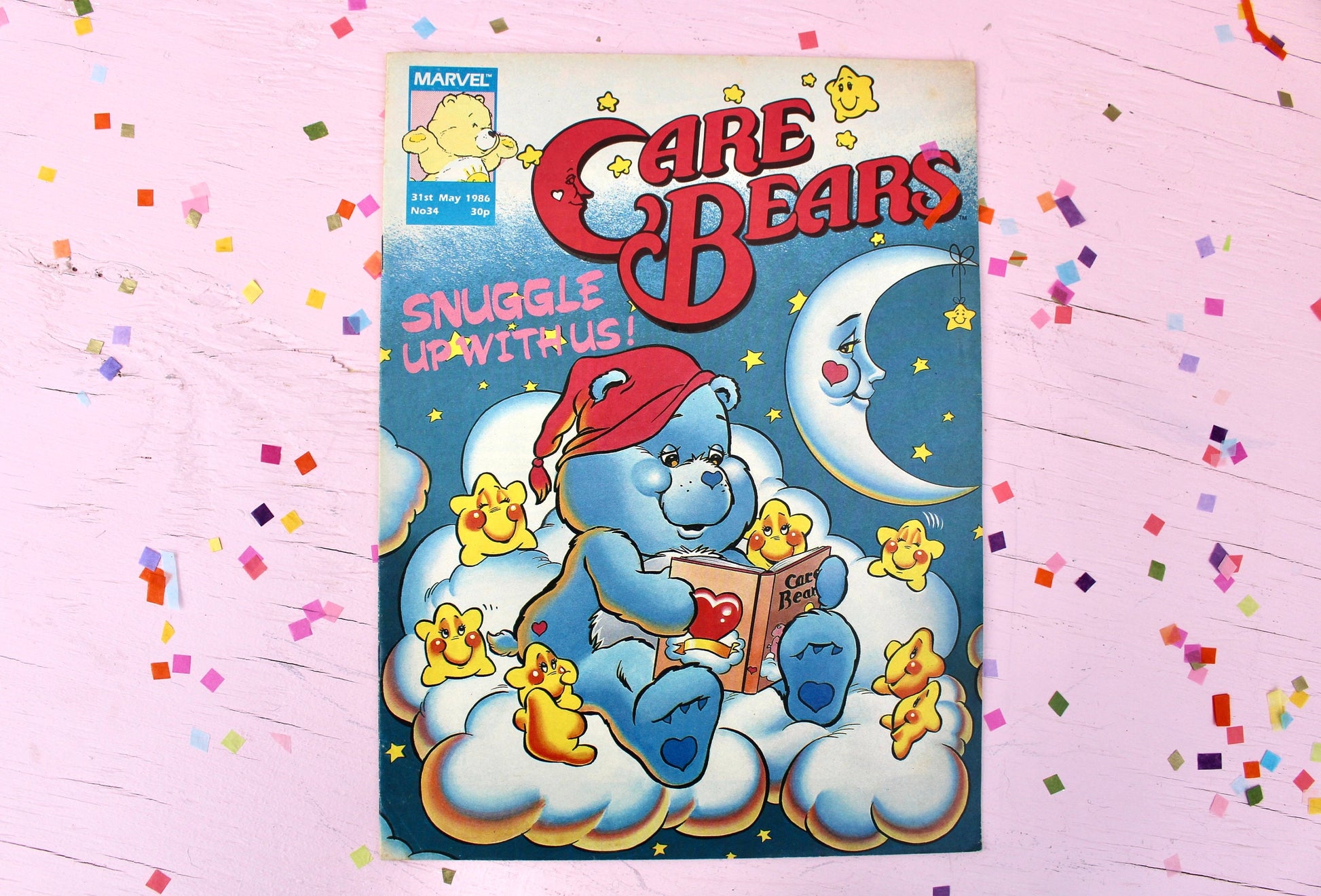 UK Care Bear Comic Book, 80s Vintage Care Bear Magazine, Marvel Care Bear Comic, Bedtime Care Bear Ads Games Toys