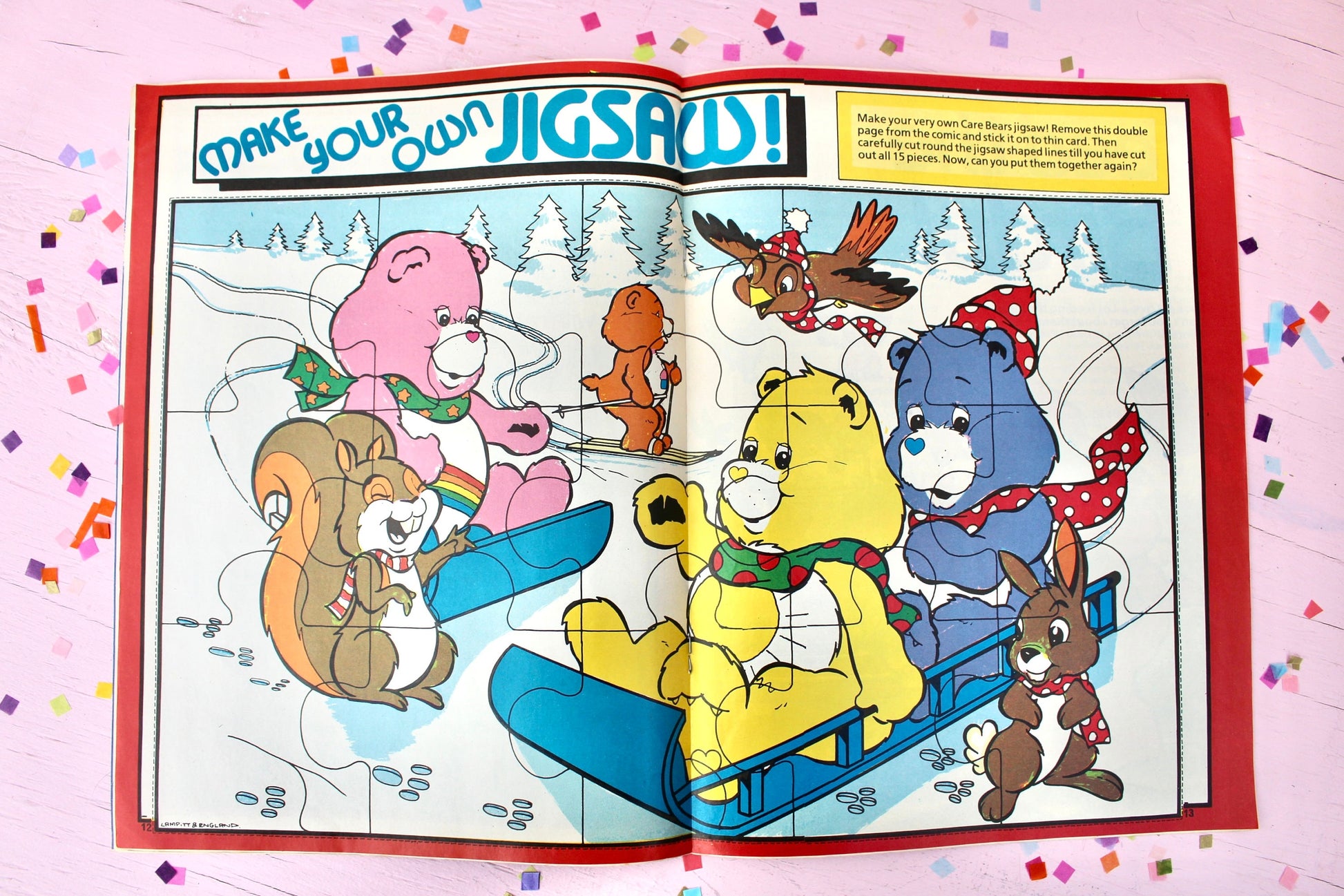 UK Care Bear Comic Book, 80s Vintage Care Bear Magazine, Marvel Christmas Winter Care Bear Comic