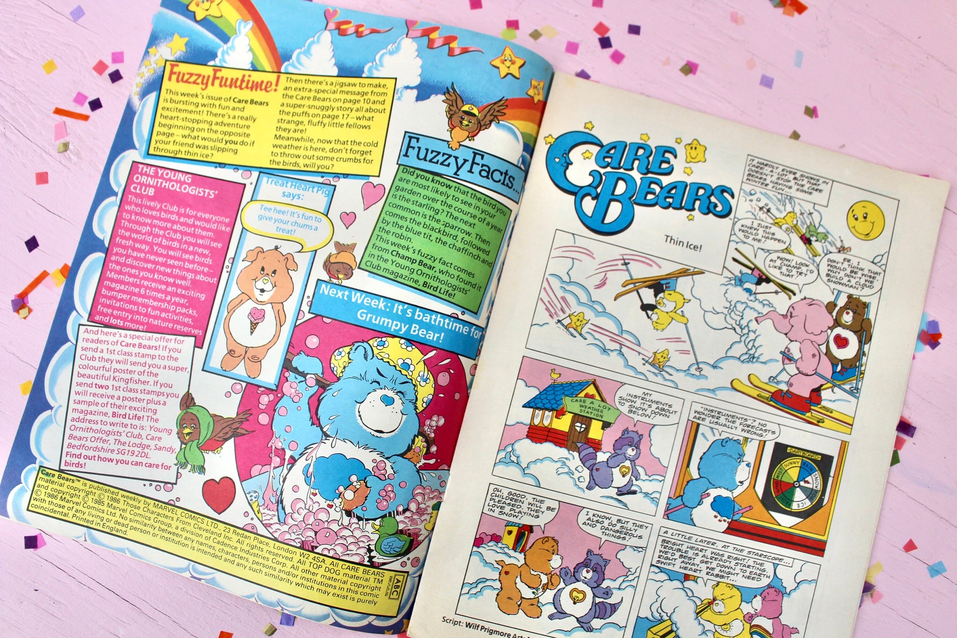 UK Care Bear Comic Book, 80s Vintage Care Bear Magazine, Marvel Christmas Winter Care Bear Comic