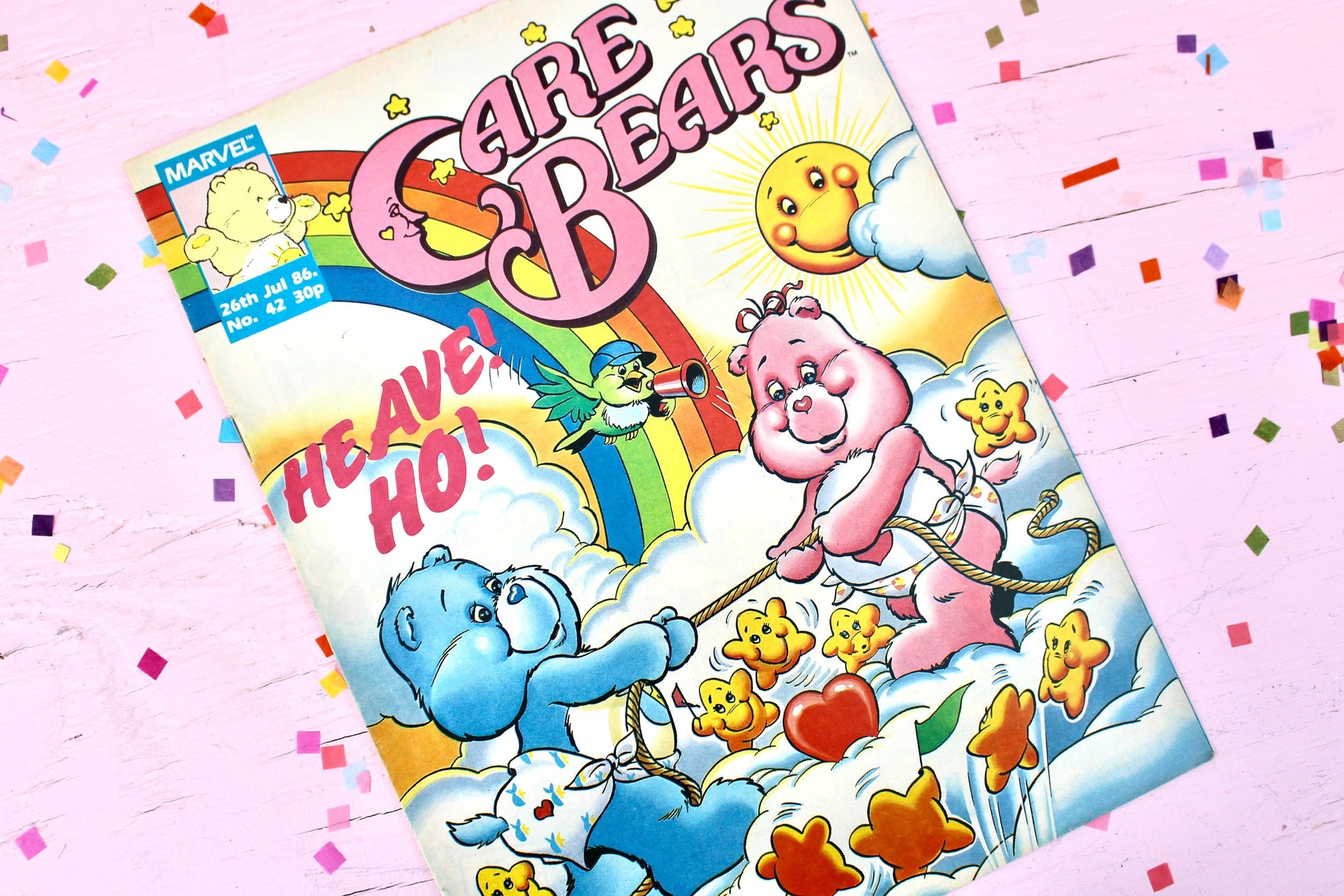 UK Care Bear Comic Book, 80s Vintage Care Bear Magazine, Marvel Care Bear Comic, Baby Hugs Tugs Care Bear Ads Games Toys