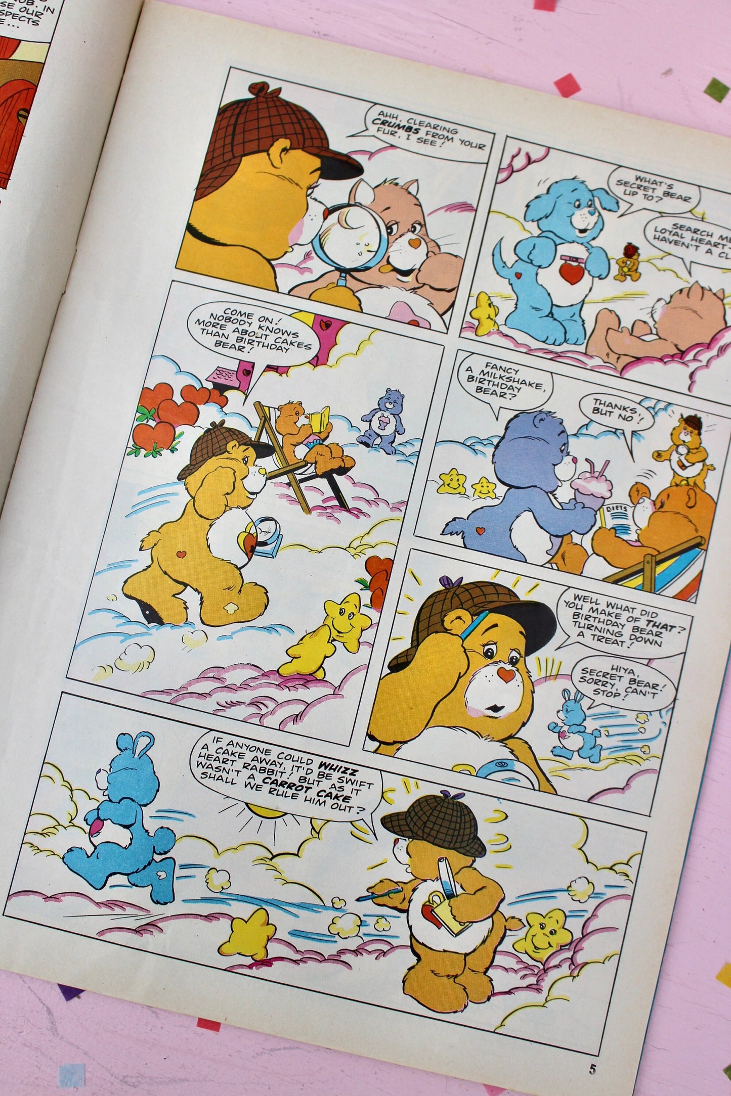 UK Care Bear Comic Book, 80s Vintage Care Bear Magazine, Marvel Care Bear Comic, Baby Hugs Tugs Care Bear Ads Games Toys