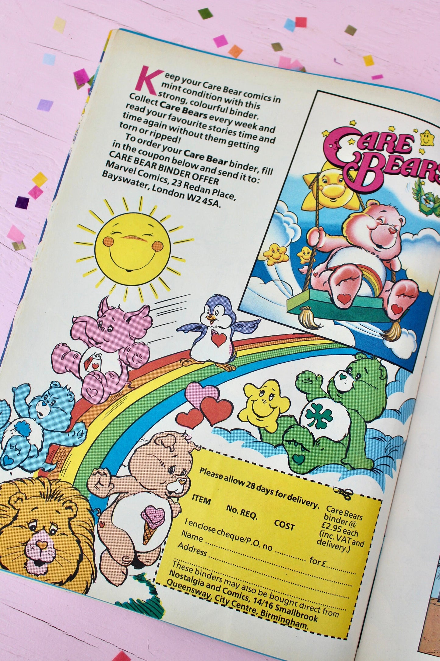 UK Care Bear Comic Book, 80s Vintage Care Bear Magazine, Marvel Care Bear Comic, Baby Hugs Tugs Care Bear Ads Games Toys