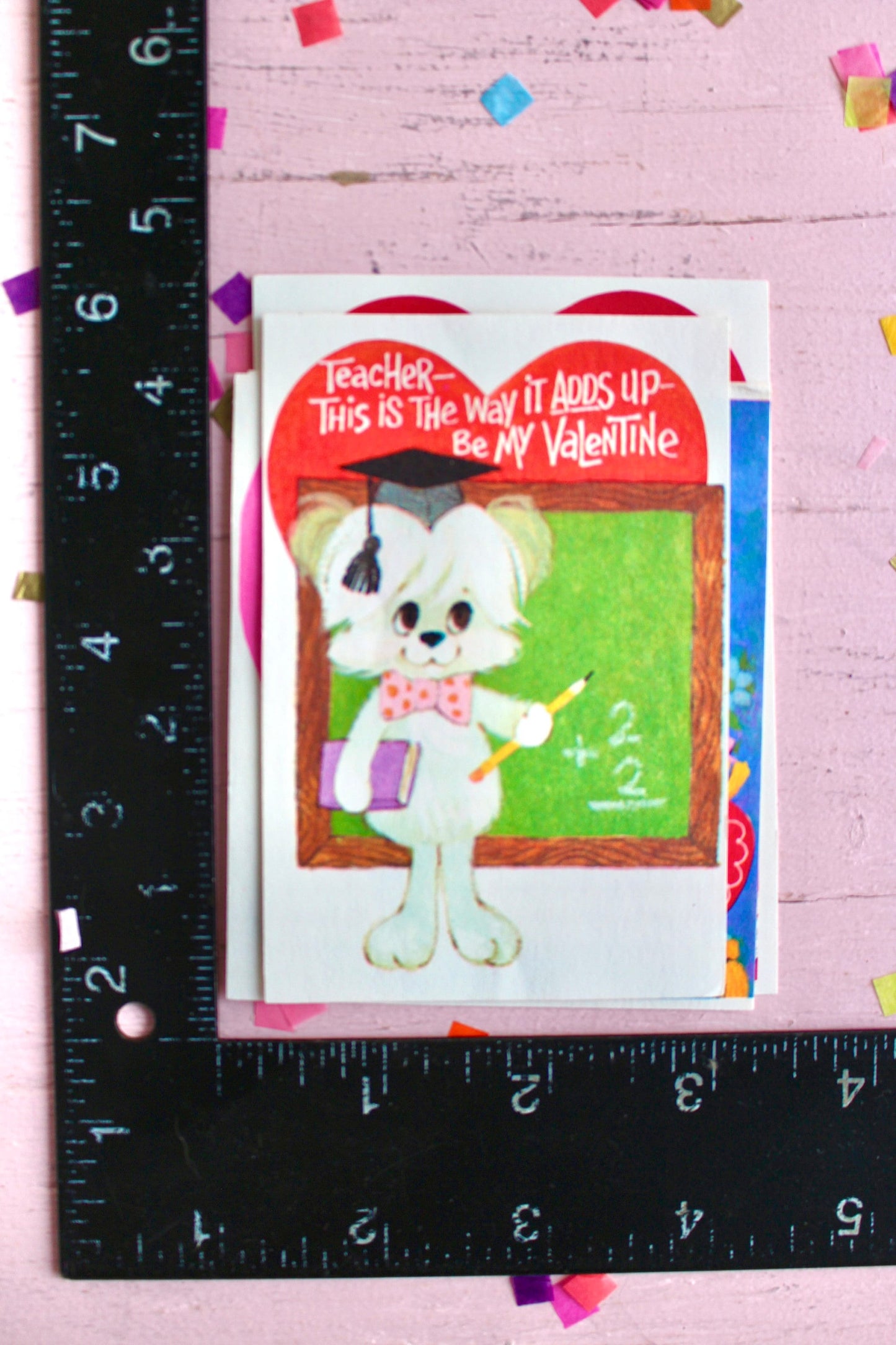 Puppy Dog Valentine Card Set of 4, Vintage 80s Retro Dog Classroom Valentines, Valentines Day Crafting Paper Ephemera