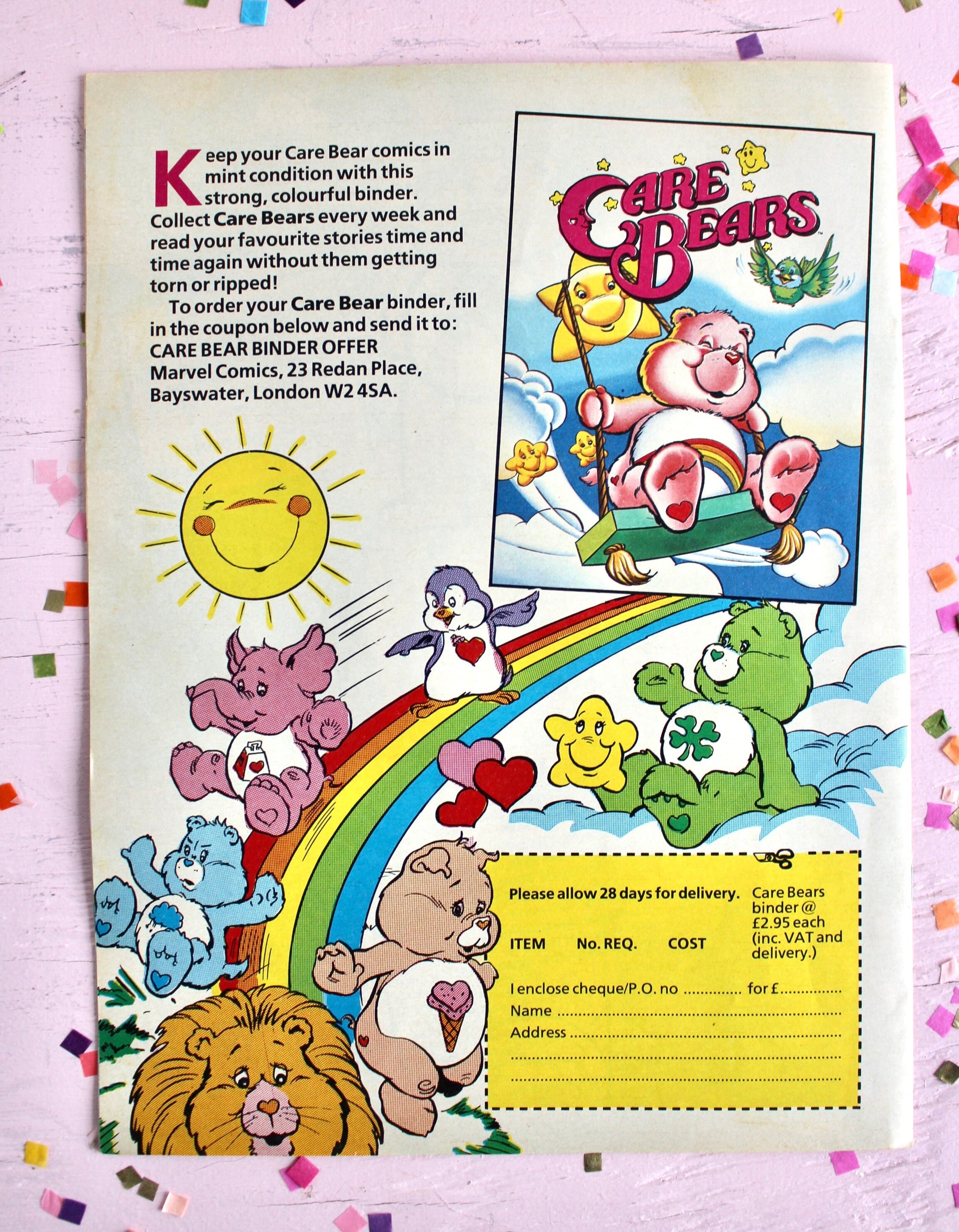 UK Care Bear Comic Book, 80s Vintage Care Bear Magazine, Marvel Care Bear Comic, Grumpy Care Bear Ads Games Toys