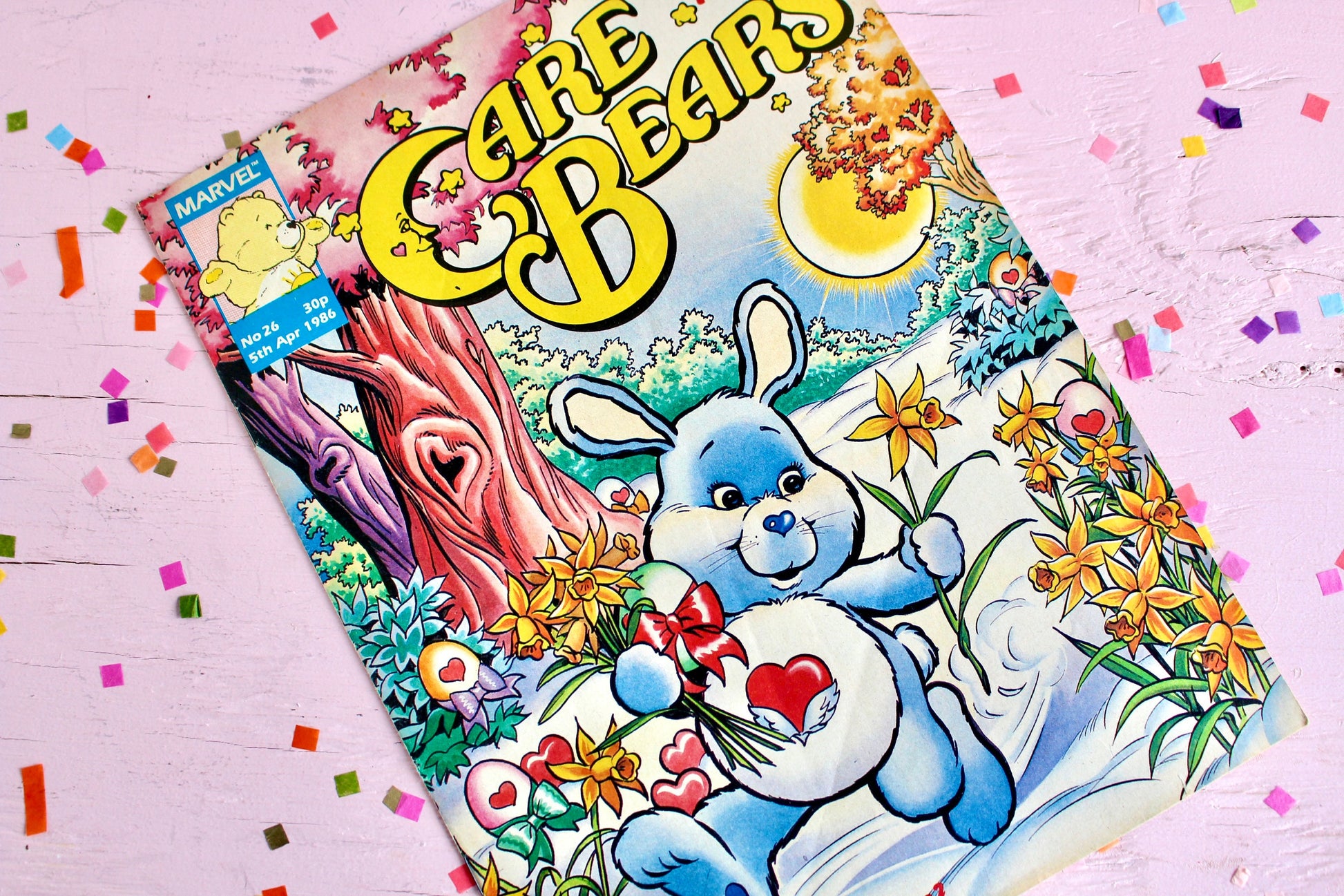 UK Care Bear Comic Book, 80s Vintage Care Bear Magazine, Marvel Care Bear Comic, Easter Spring Care Bear Ads Games Toys