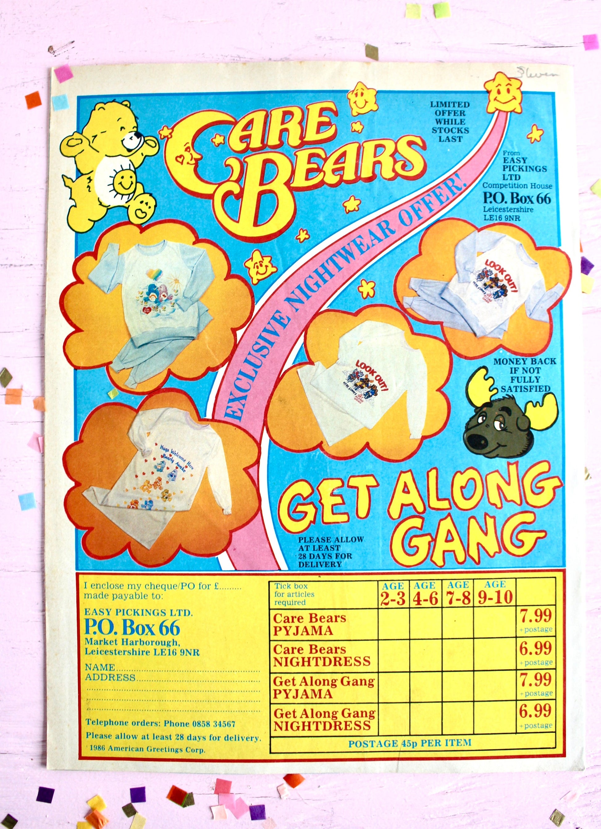 UK Care Bear Comic Book, 80s Vintage Care Bear Magazine, Marvel Care Bear Comic, Easter Spring Care Bear Ads Games Toys