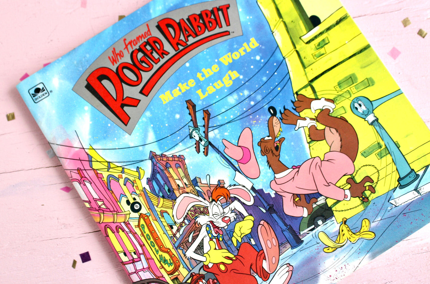 Roger Rabbit Make the World Laugh Softcover Book, Vintage 80s Who Framed Roger Rabbit Toy Story