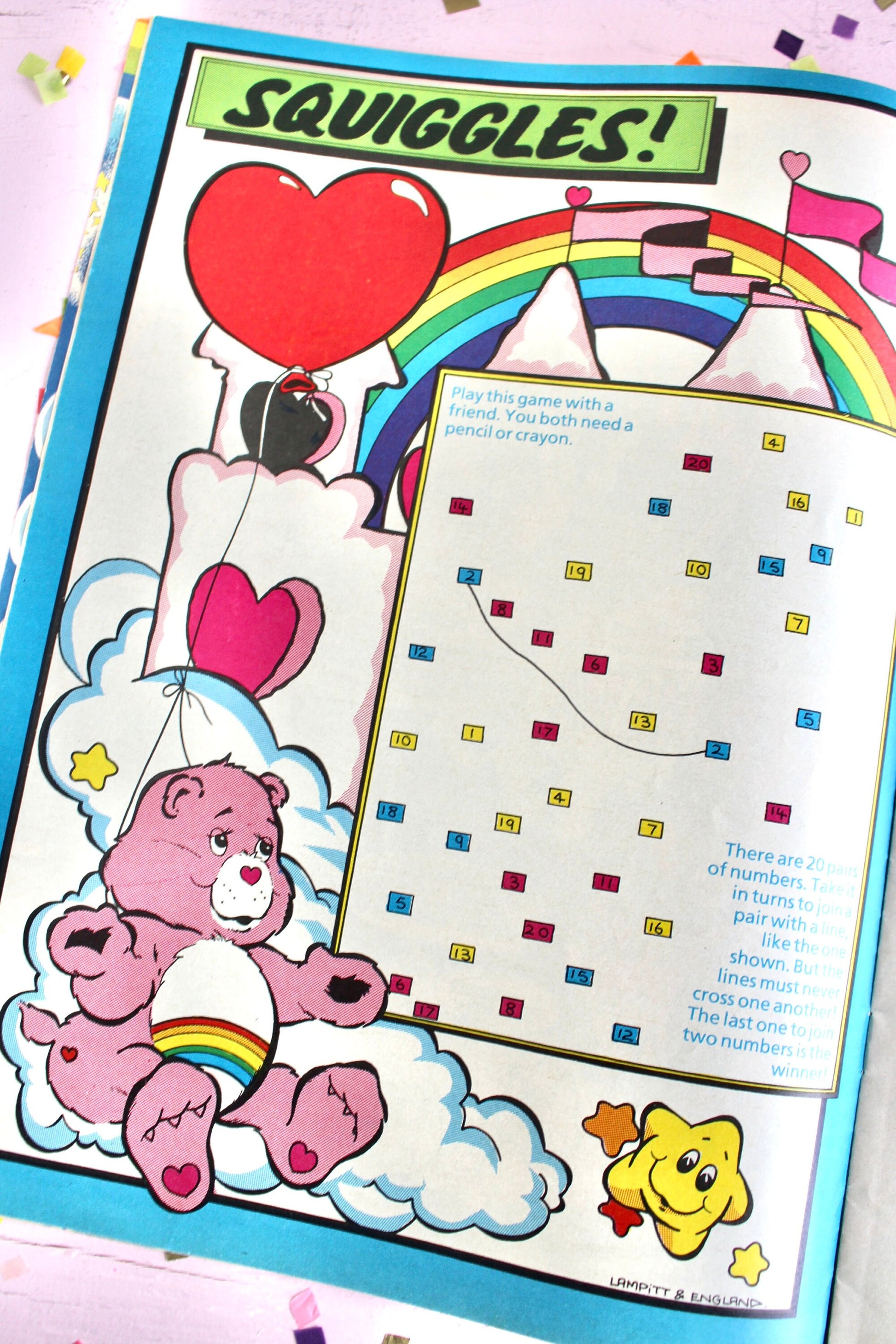 UK Care Bear Comic Book, 80s Vintage Care Bear Magazine, Marvel Care Bear Comic, Grumpy Care Bear Ads Games Toys