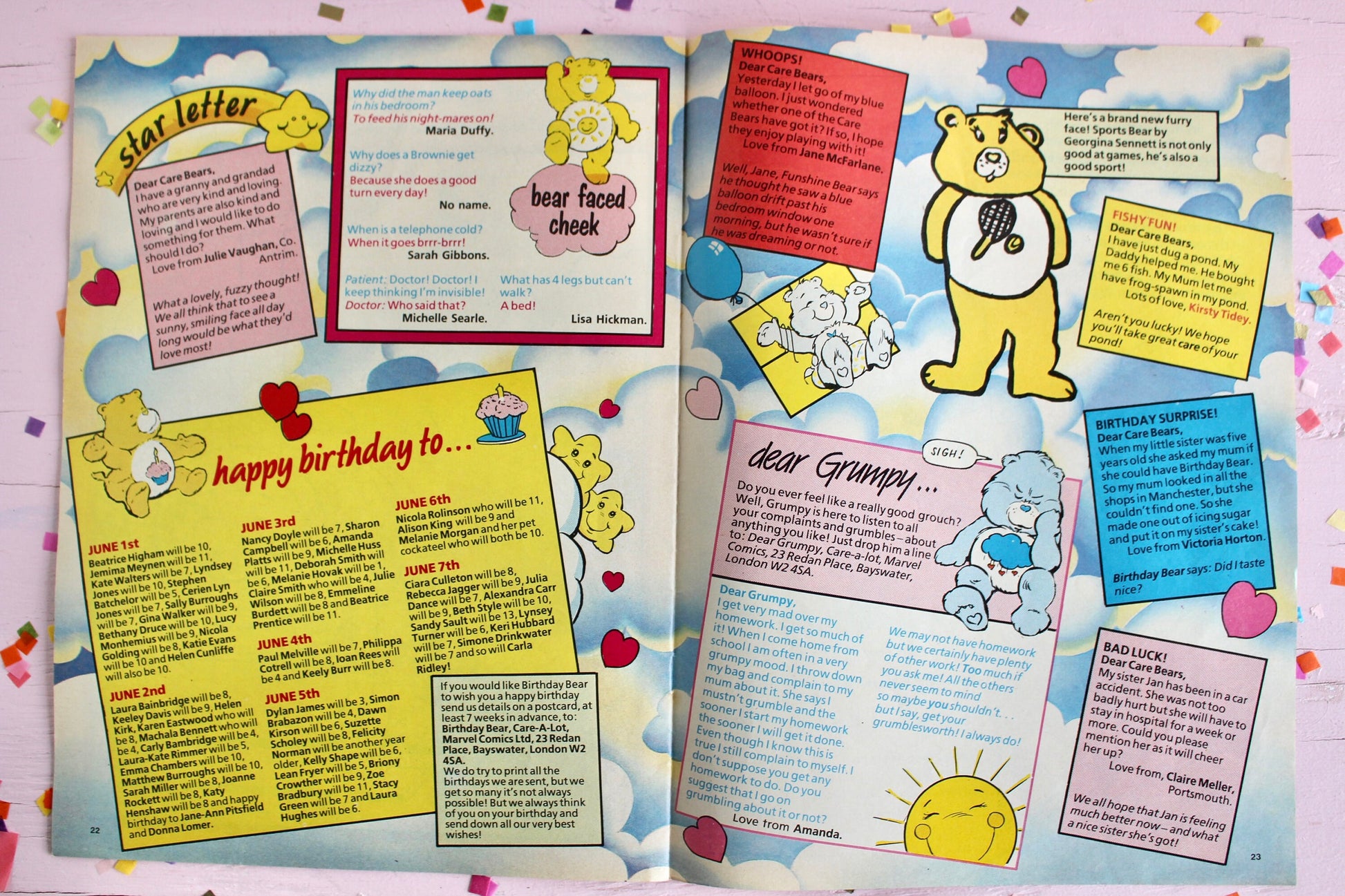 UK Care Bear Comic Book, 80s Vintage Care Bear Magazine, Marvel Care Bear Comic, Grumpy Care Bear Ads Games Toys