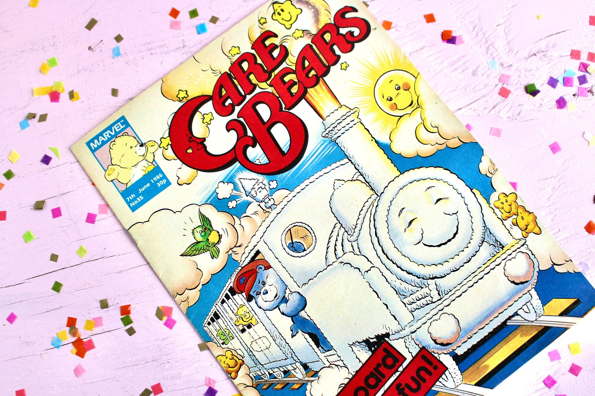 UK Care Bear Comic Book, 80s Vintage Care Bear Magazine, Marvel Care Bear Comic, Grumpy Care Bear Ads Games Toys