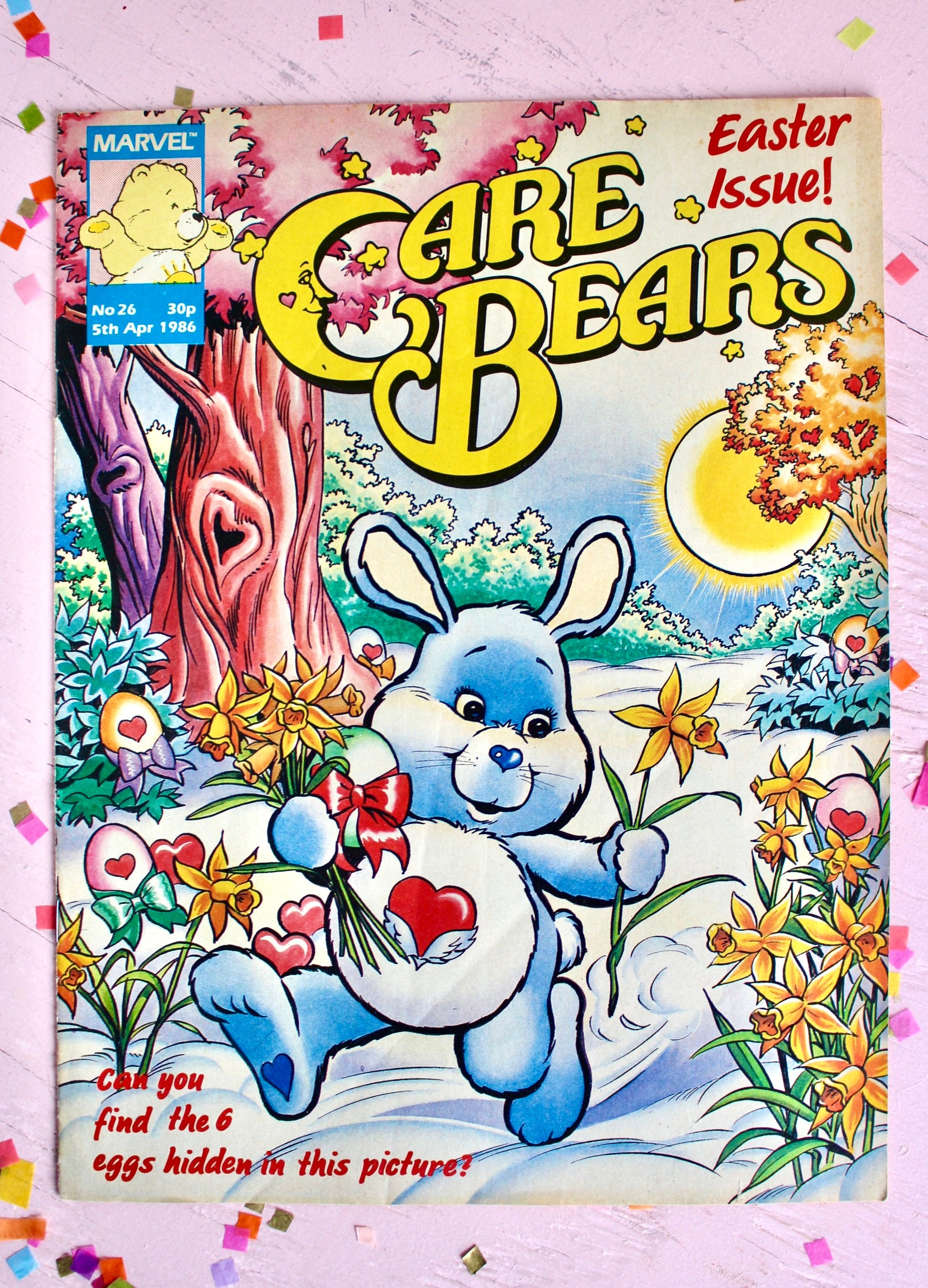 UK Care Bear Comic Book, 80s Vintage Care Bear Magazine, Marvel Care Bear Comic, Easter Spring Care Bear Ads Games Toys