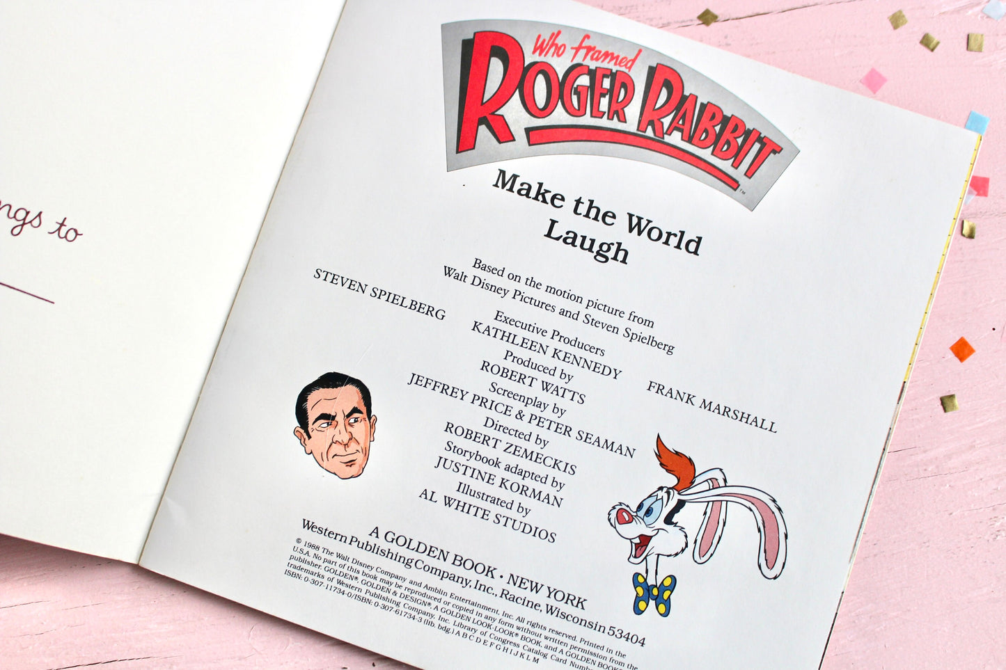 Roger Rabbit Make the World Laugh Softcover Book, Vintage 80s Who Framed Roger Rabbit Toy Story