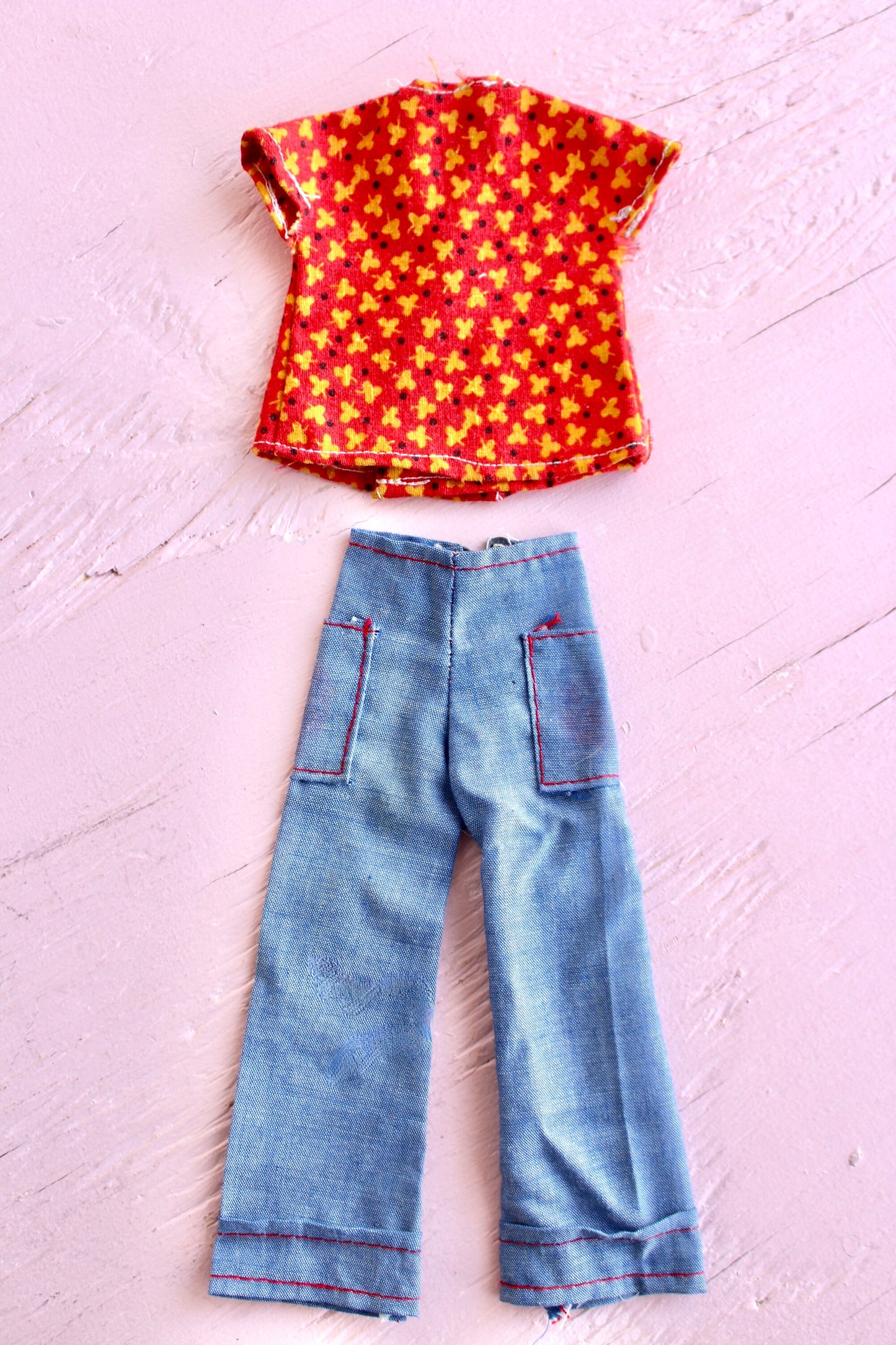 Vintage 70s Ken Doll Shirt and Pant Set, Choose Your Own, Retro Boho Hippie Ken Doll Fashion Clothes, 70s Vintage Ken Doll Lot