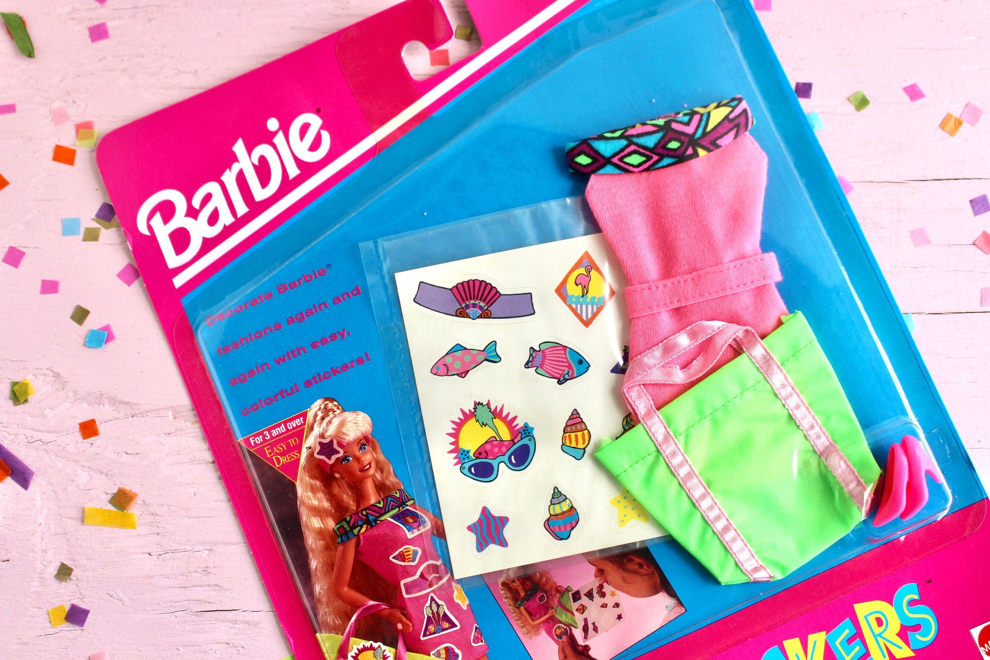 90s Barbie Doll Clothes, Choose Your Own, Pretty Stickers Fashion Outfit, Vintage 90s Doll Photography Styling Accessories Wardrobe