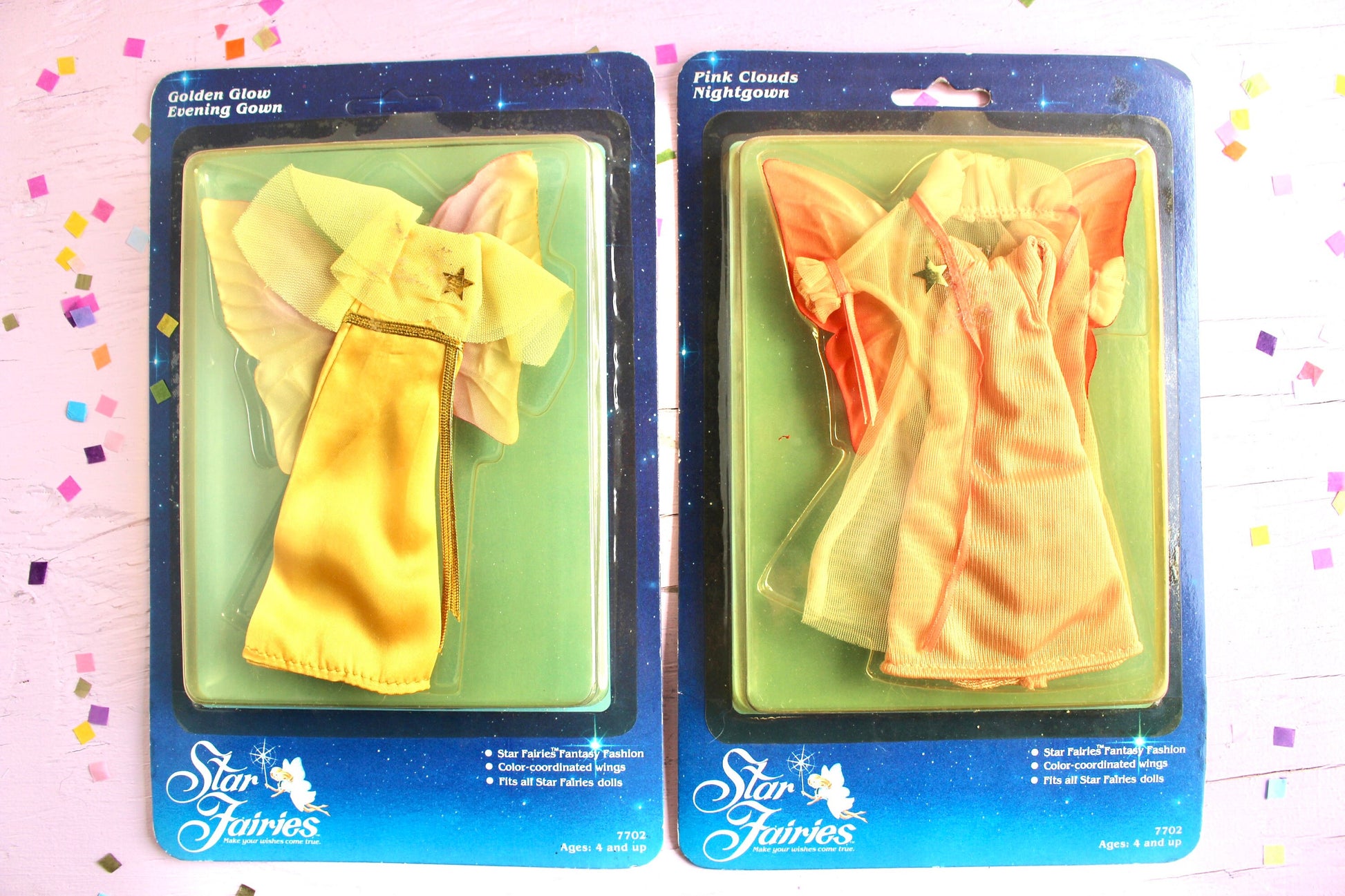 Star Fairies Doll Outfits and Wings, Vintage 80s Tonka Star Fairies Fashions, Magic Fairy Doll Dress, Star Fairies Fashion Lot