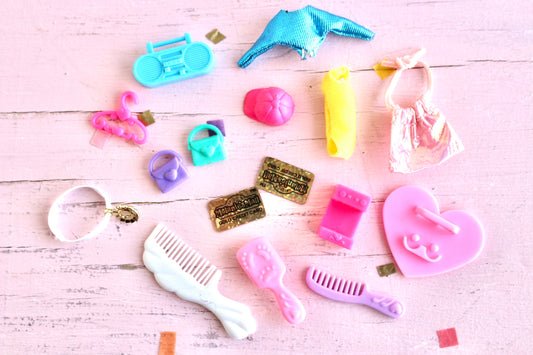 Melanie's Mall Accessories Lot, Vintage Melanies Mall Doll Playset, 90s Melanies Mall Toys, Vintage 90s Polly Pocket Mini Toy Accessories