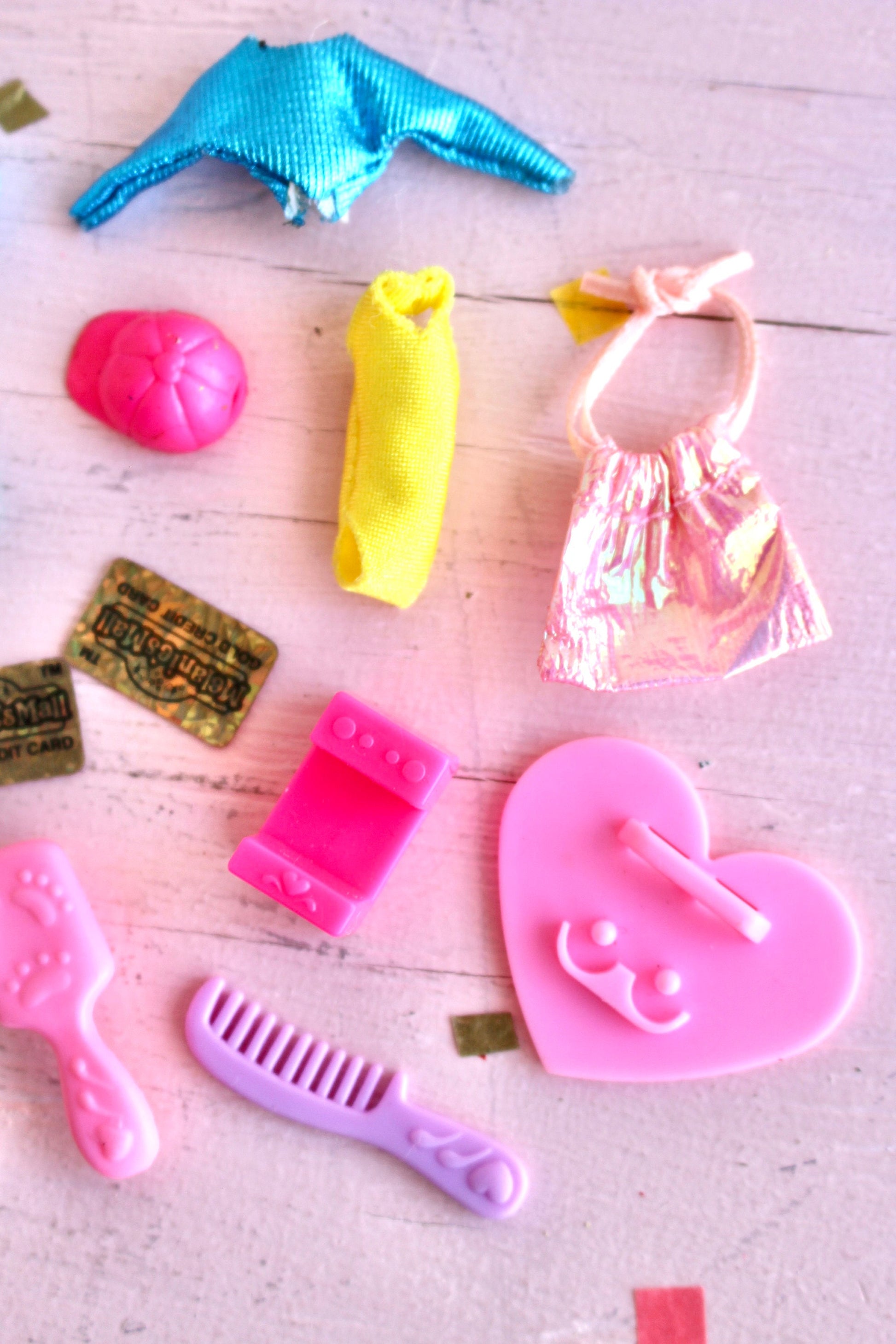 Melanie's Mall Accessories Lot, Vintage Melanies Mall Doll Playset, 90s Melanies Mall Toys, Vintage 90s Polly Pocket Mini Toy Accessories