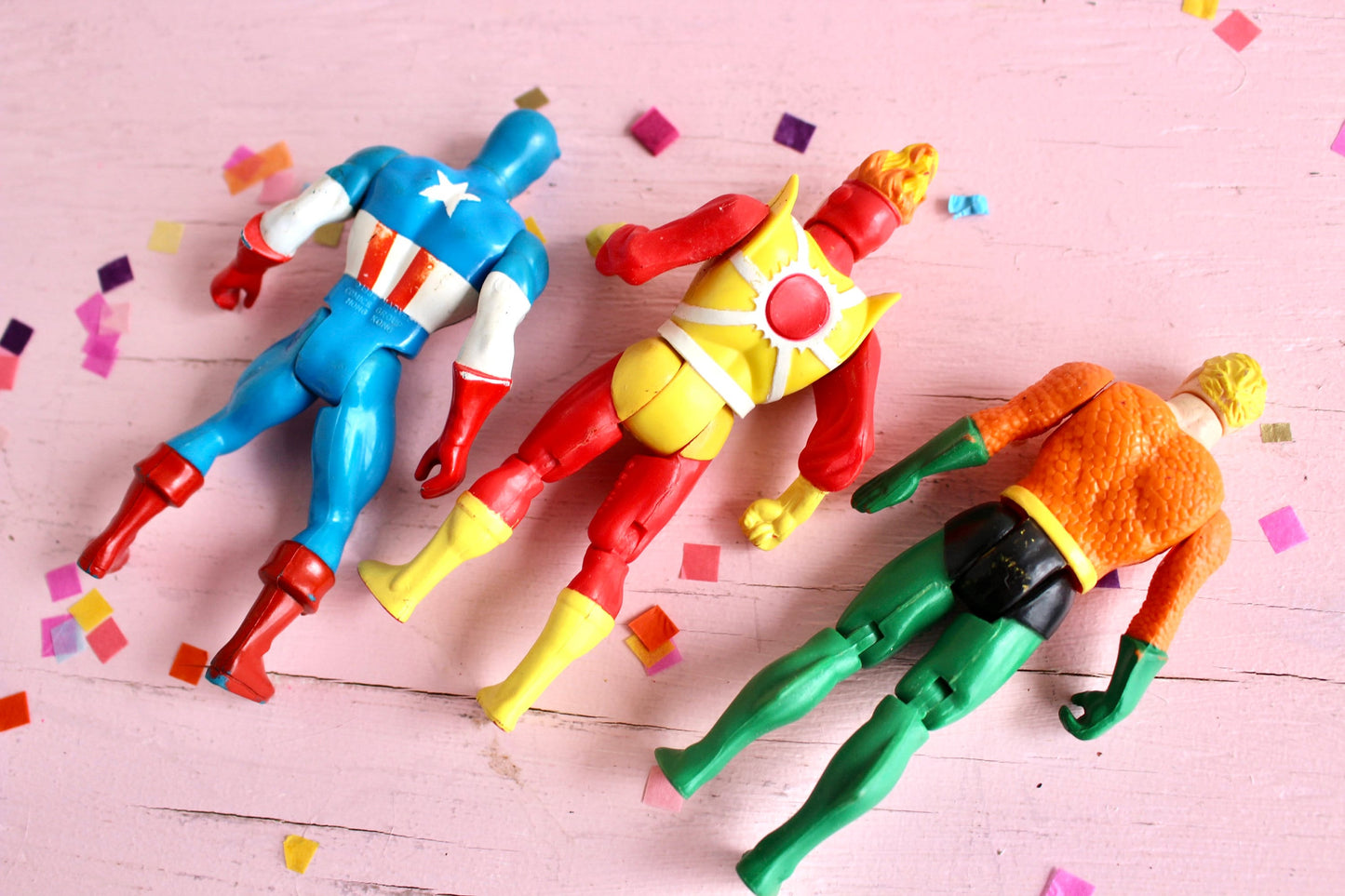 DC Marvel Action Figure Toys, Choose Your Own, Aquaman, Captain America, Firestorm, Vintage 1980s Boy Superhero Action Figures