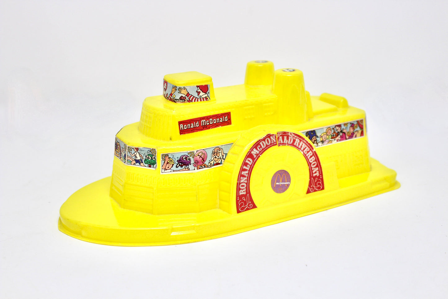 McDonalds Riverboat Tubby Tugger Bath Toy, Yellow Tugboat, Vintage McDonalds Ship Shape Happy Meal Toy