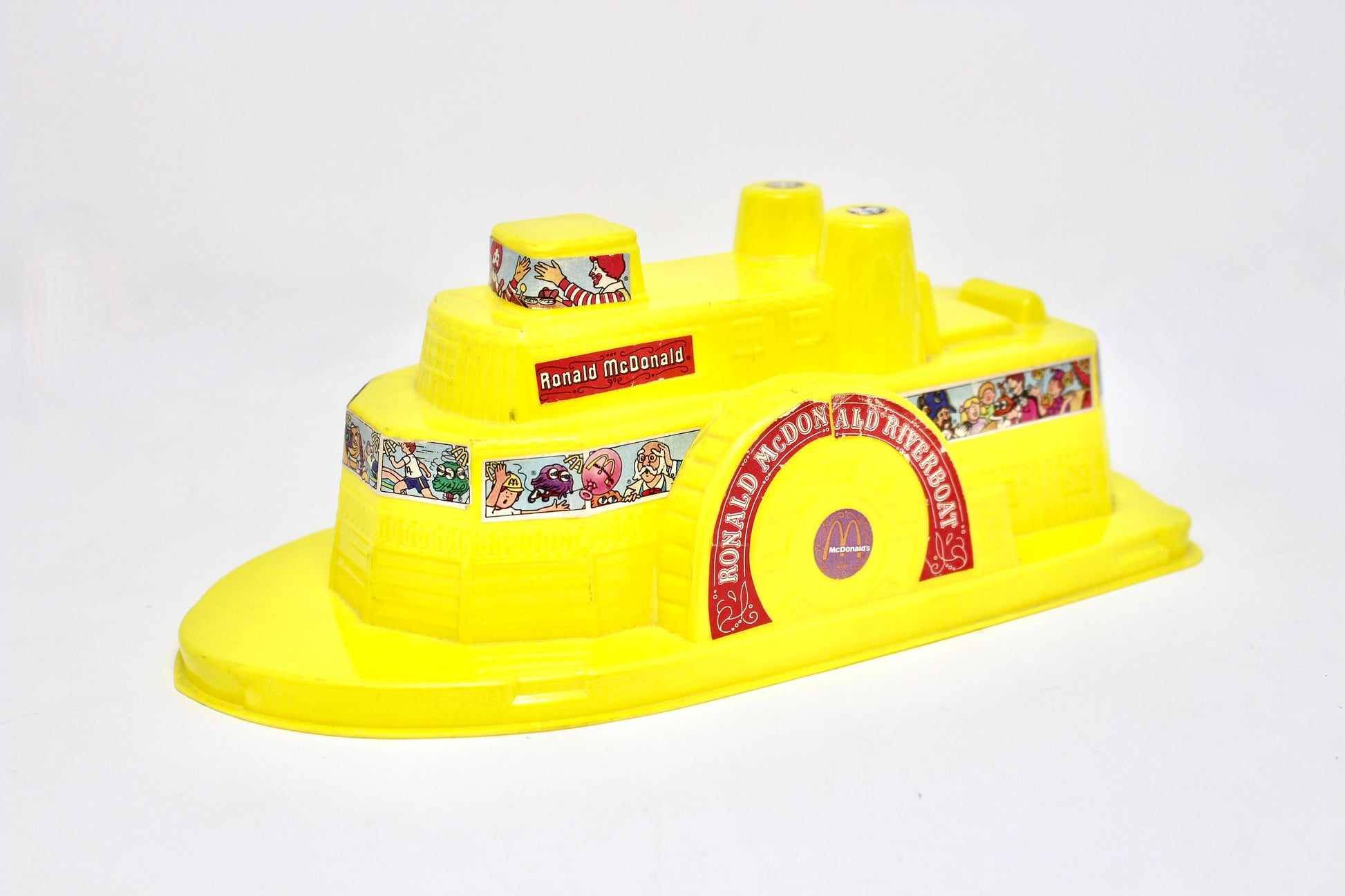 McDonalds Riverboat Tubby Tugger Bath Toy, Yellow Tugboat, Vintage McDonalds Ship Shape Happy Meal Toy