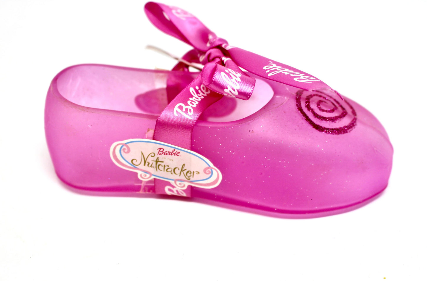 Barbie Nutcracker Pink Glass Slipper Shoe, 2000s Candy Barbie Merchandise, Vintage Y2K Barbie Collectible Figure