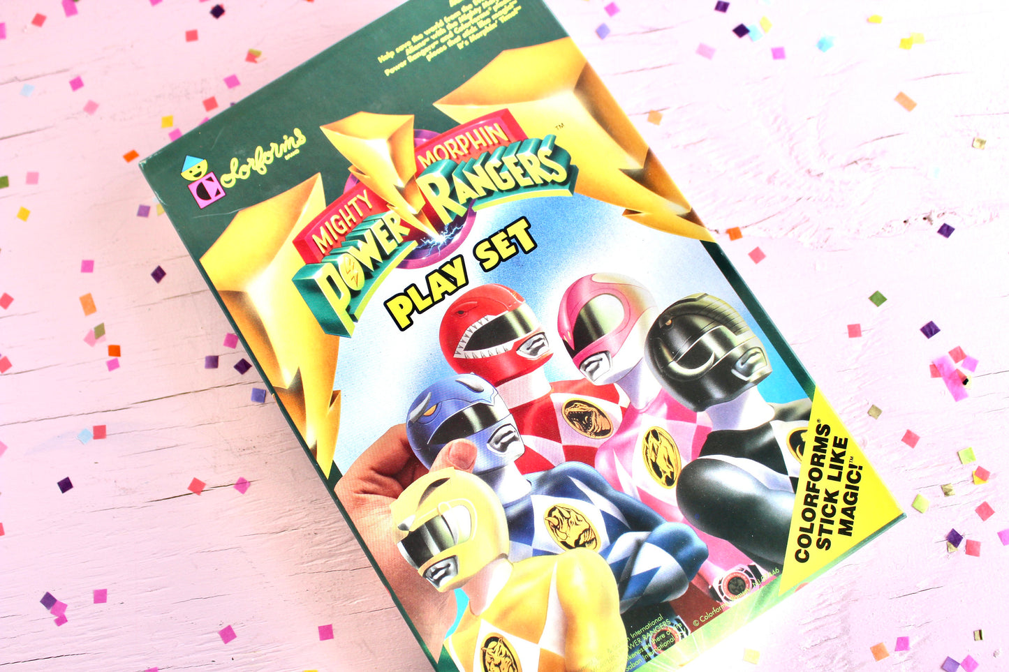 Power Rangers Colorforms Play Set, Vintage 90s Kids Vinyl Cling Colorforms Collector Activity Set, Retro Power Rangers Kids Toy