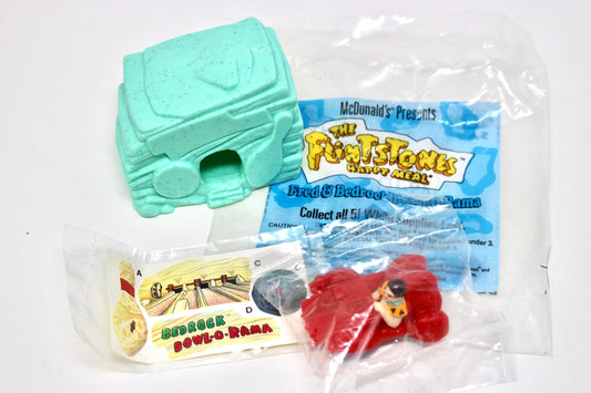 1993 Flintstones McDonalds Happy Meal Toy, Fred and Bedrock Bowl O Rama, Vintage McDonalds Toy Collectible