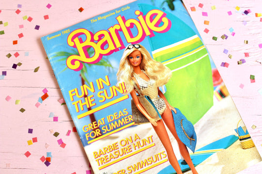 Rare Sun Gold Malibu Barbie Magazine for Kids Summer 1985, Vintage 80s Barbie Comic Book with Rainbow Brite and She-ra Toys Ads