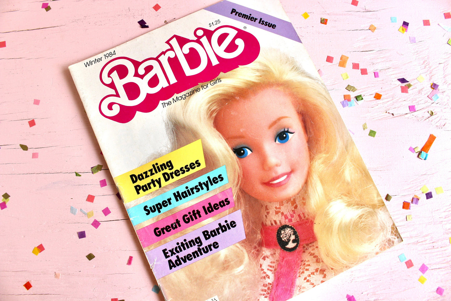 Angel Face Barbie Magazine for Kids, Vintage 80s Barbie Book with Poochie Toys Ads