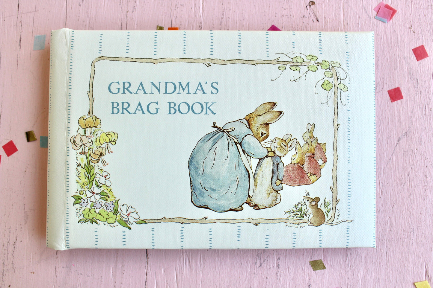 Grandma Brag Book Photo Album, Choose Your Own, Vintage 90s Memory Books, Retro Zebras Zoo, Beatrix Potter Bunny, Grandma Baby Shower Gift