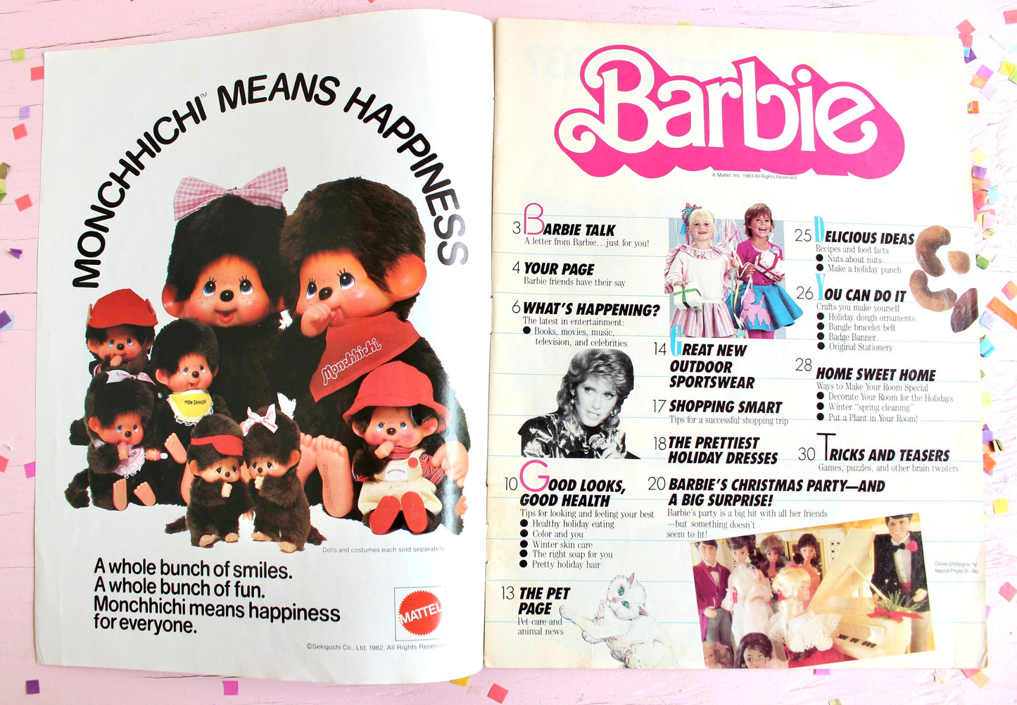 Angel Face Barbie Magazine for Kids, Vintage 80s Barbie Book with Poochie Toys Ads